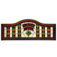 Large Wm. Youngers Ales Stained Glass Pub Sign from Scotland