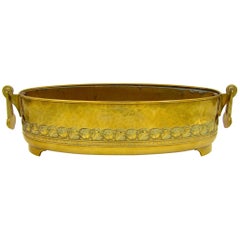 Large WMF Art Nouveau Oval Planter in Golden Yellow Brass, circa 1910