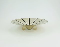large WMF ikora art déco BOWL silver plated metal stripe decor 1930s 1940s