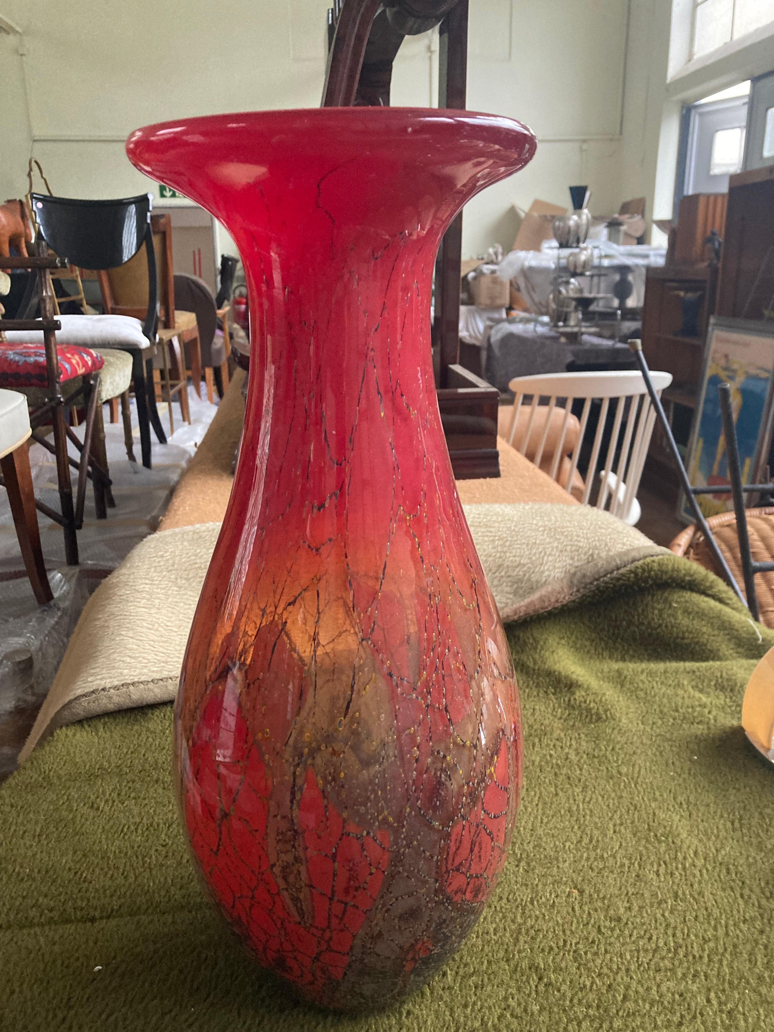 Large WMF Ikora Glass vase by Karl Wiedmann. 1930s. Germany. For Sale 2