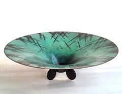 Cuenco grande WMF "Ikora" de metal patinado para centro de mesa, Alemania, años 30