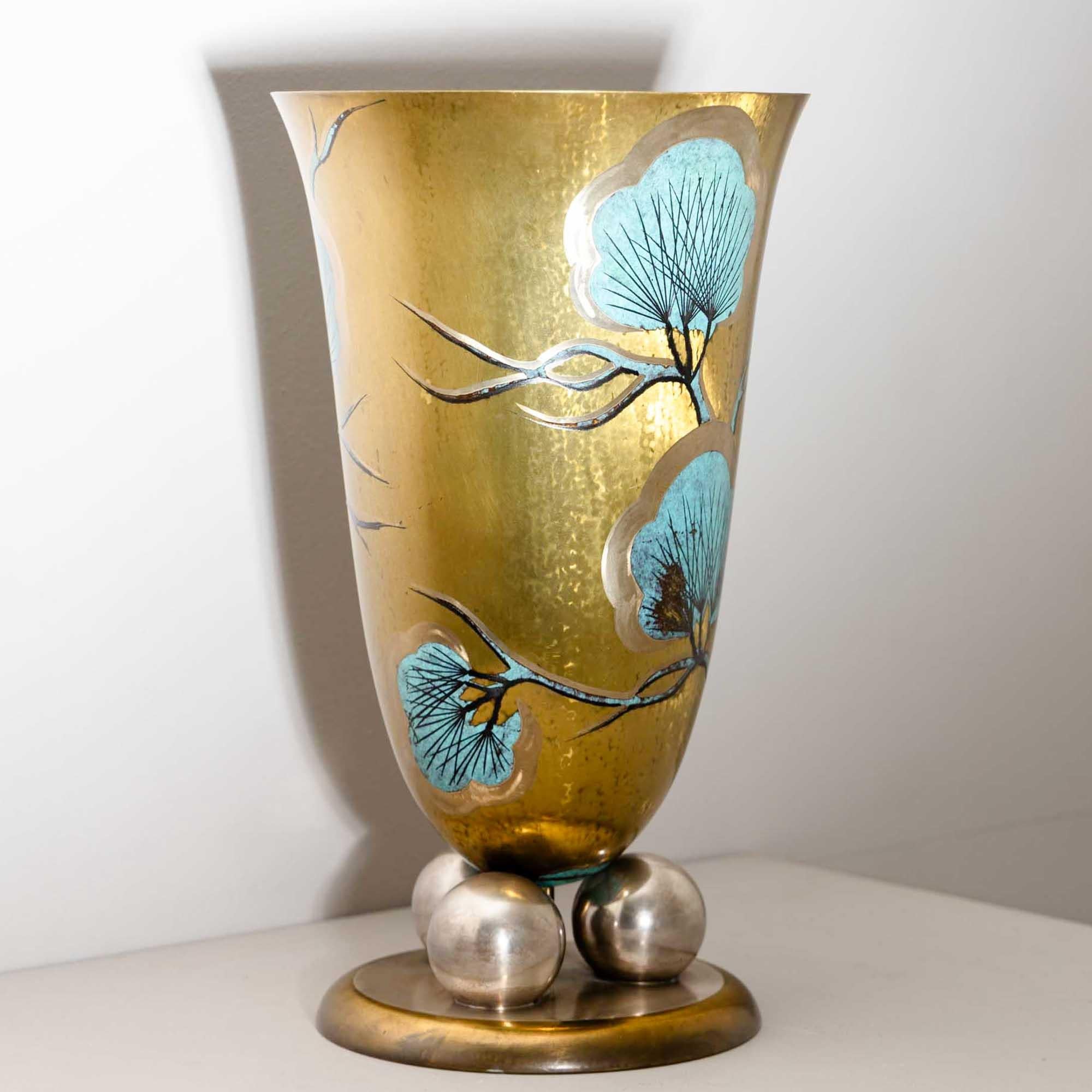 Large WMF Vase with Pine Branch Décor, 1920s/30s In Good Condition For Sale In New York, NY