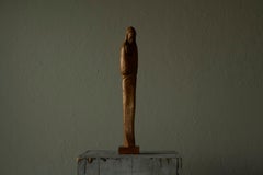 Large Woman and Child Sculpture in Hand Carved Wood Europe Mid 20th Century