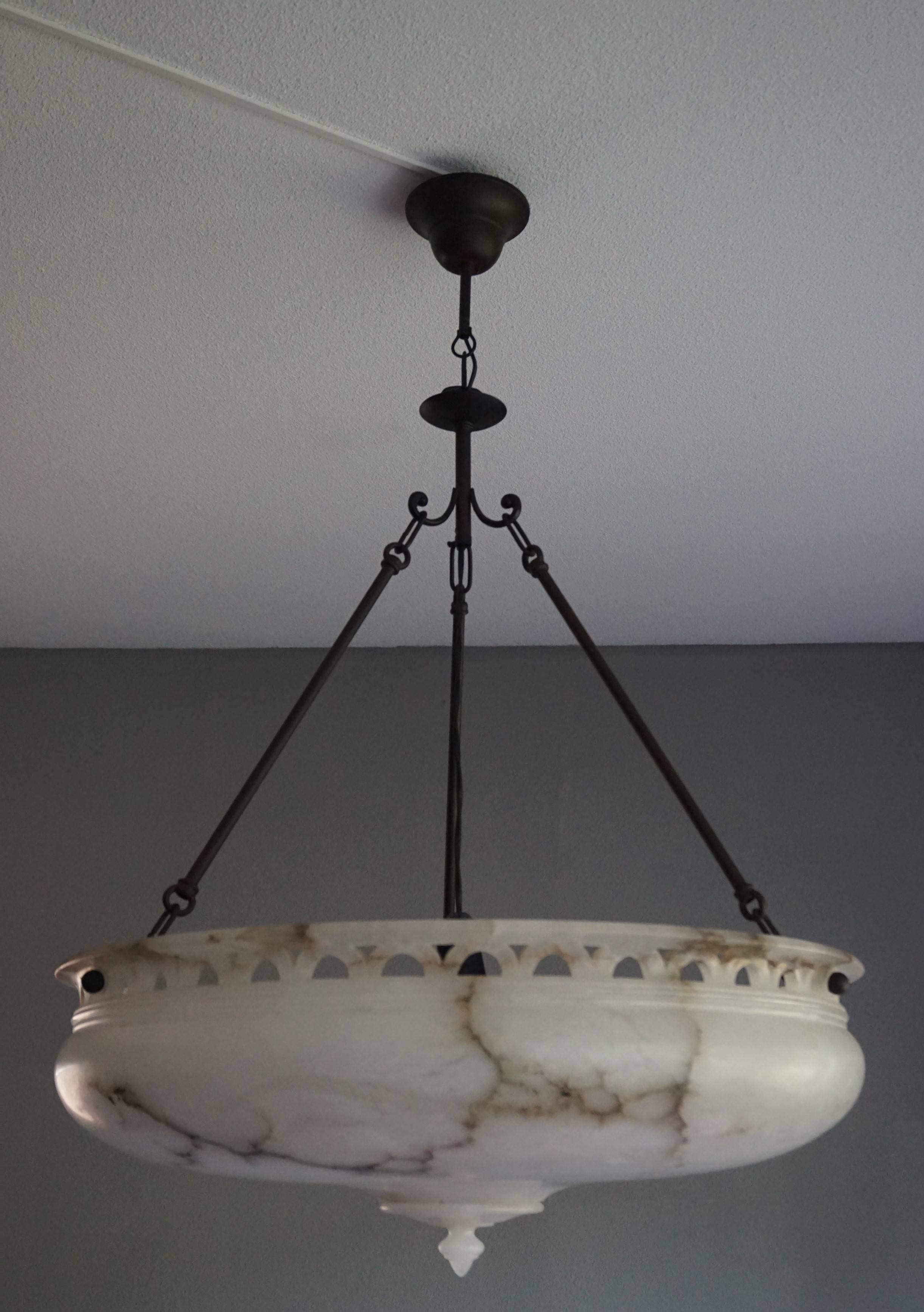 Extra Large & Wonderful Shape Alabaster Pendant with Stunning Luster Like Glaze 2