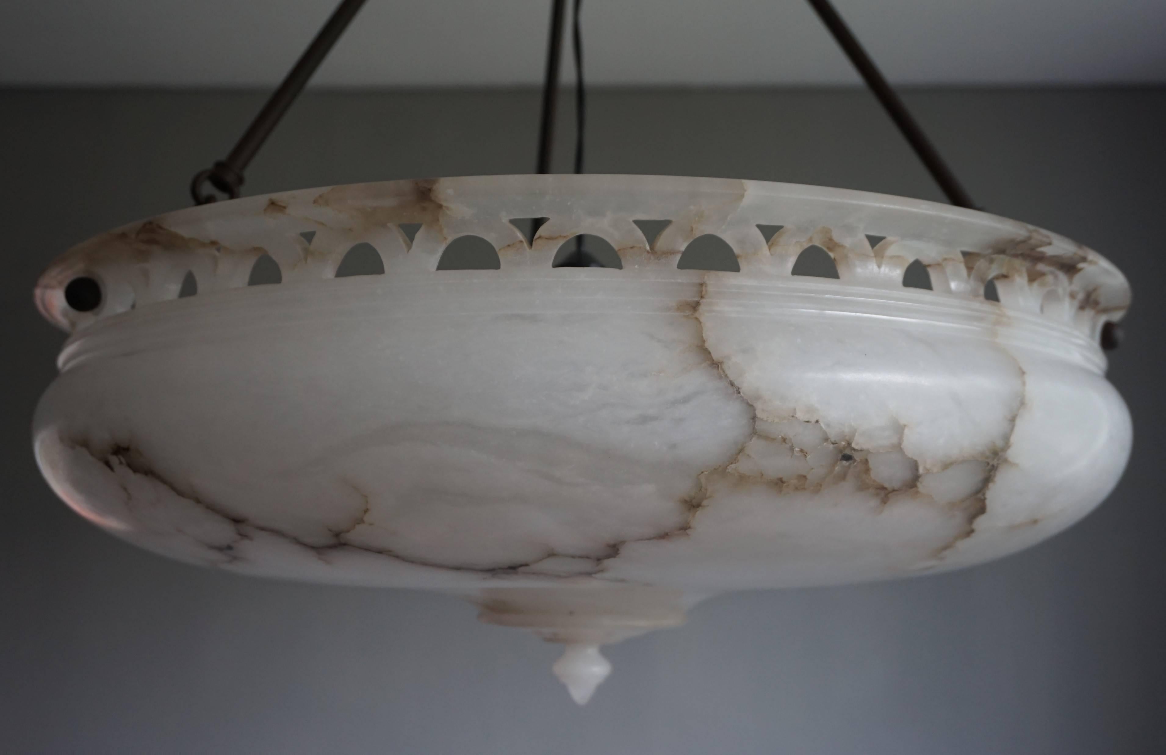 Extra Large & Wonderful Shape Alabaster Pendant with Stunning Luster Like Glaze 3