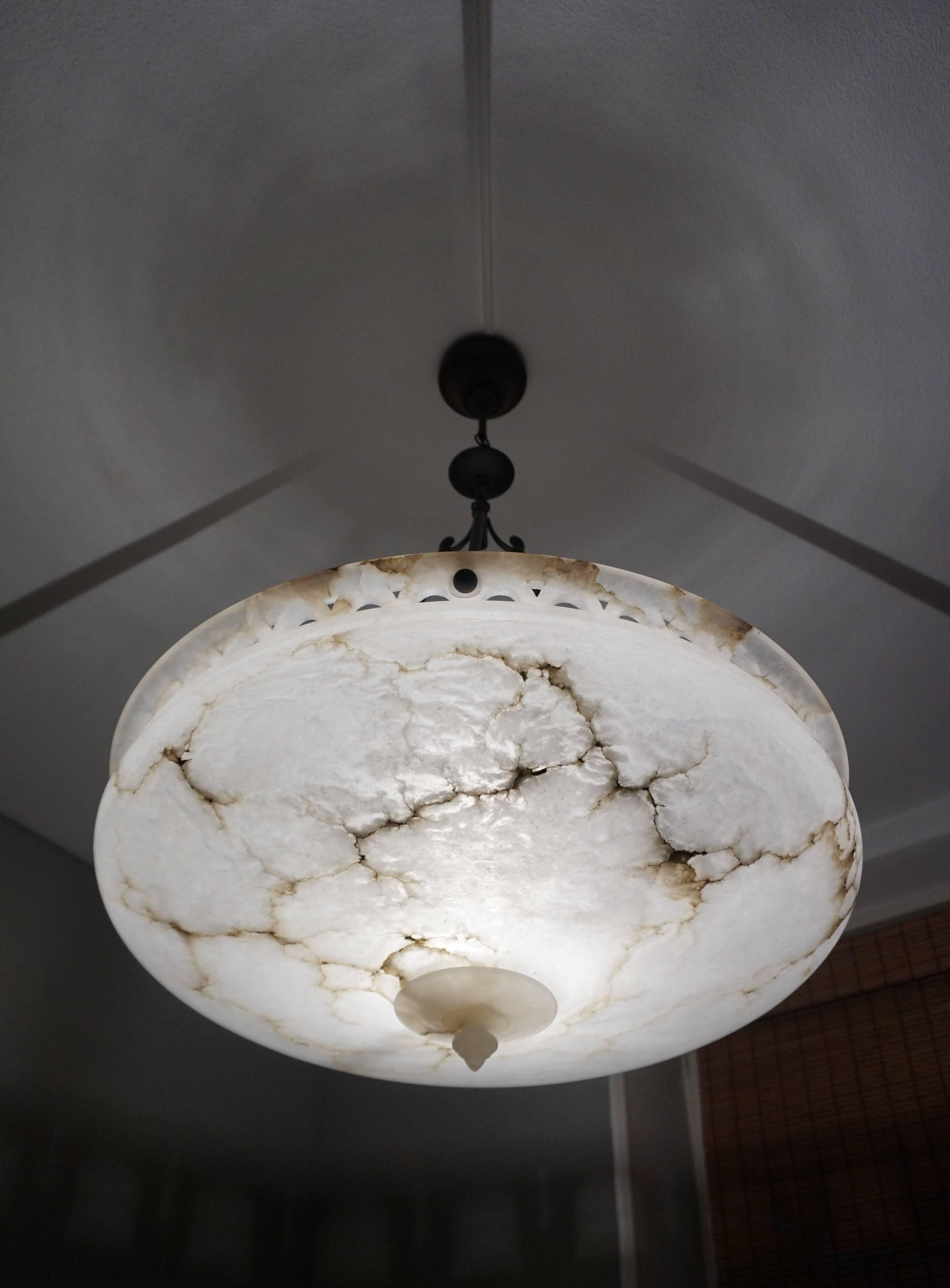 Extra Large & Wonderful Shape Alabaster Pendant with Stunning Luster Like Glaze 6