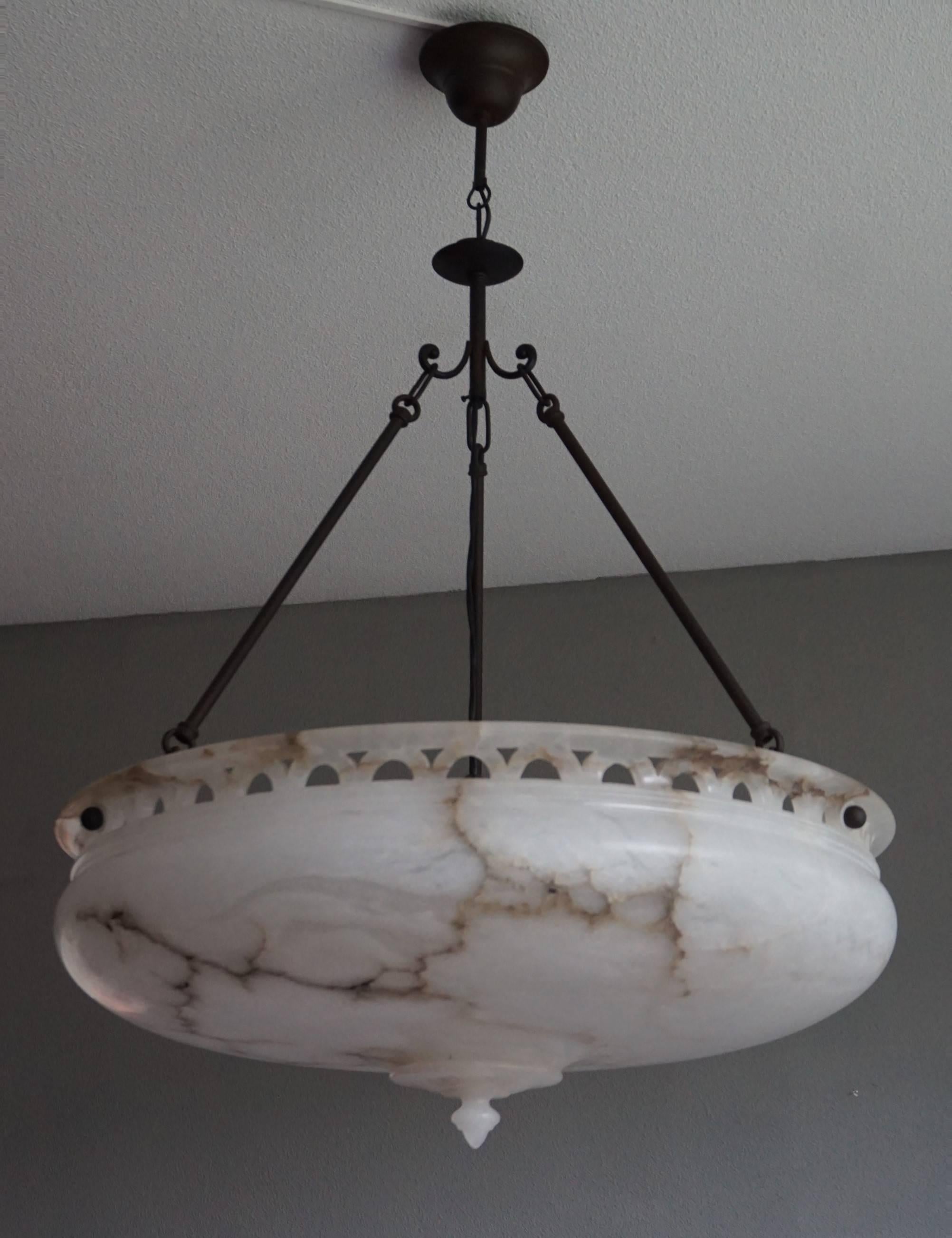Extra Large & Wonderful Shape Alabaster Pendant with Stunning Luster Like Glaze 7