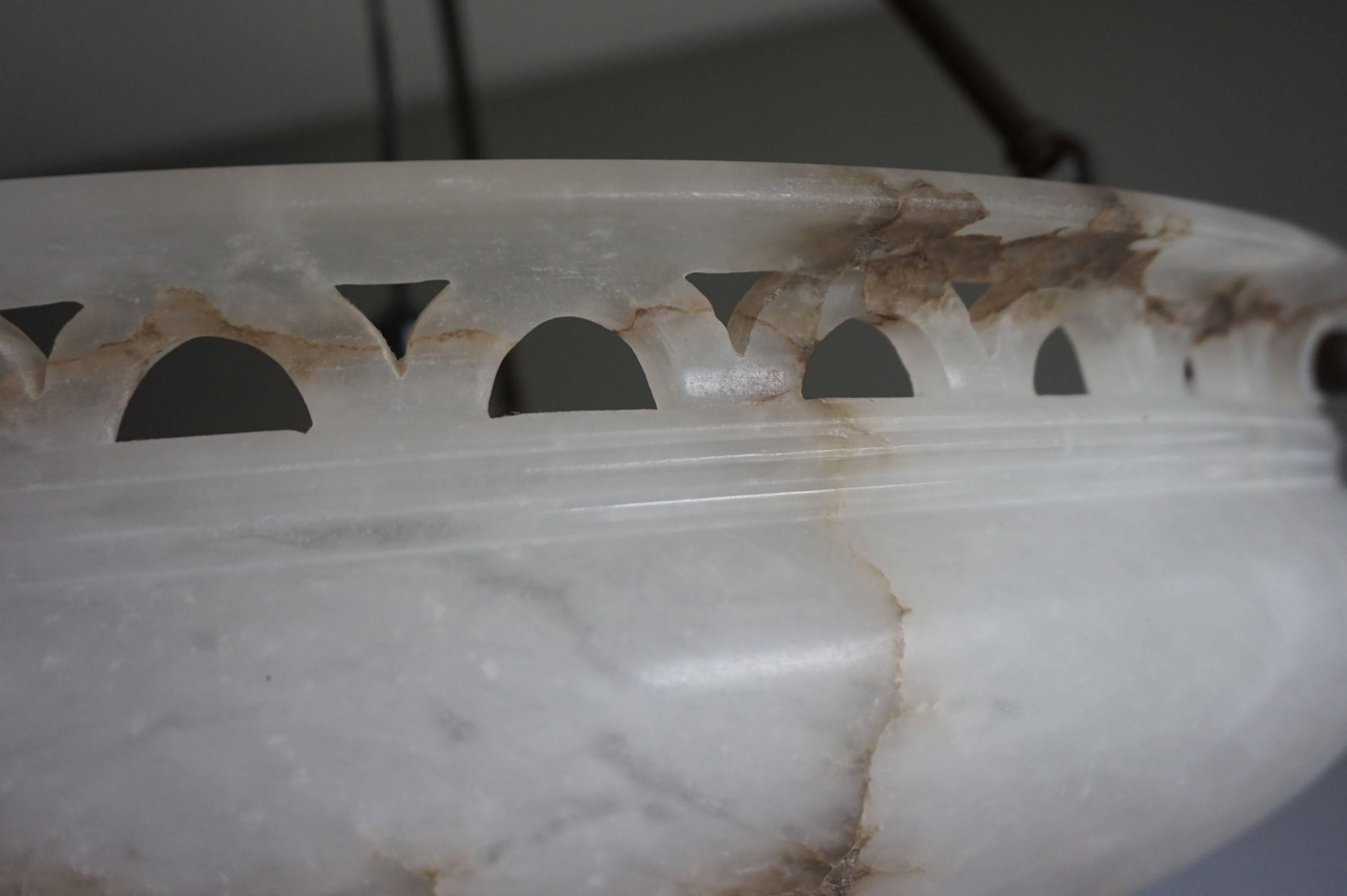 Extra Large & Wonderful Shape Alabaster Pendant with Stunning Luster Like Glaze 8