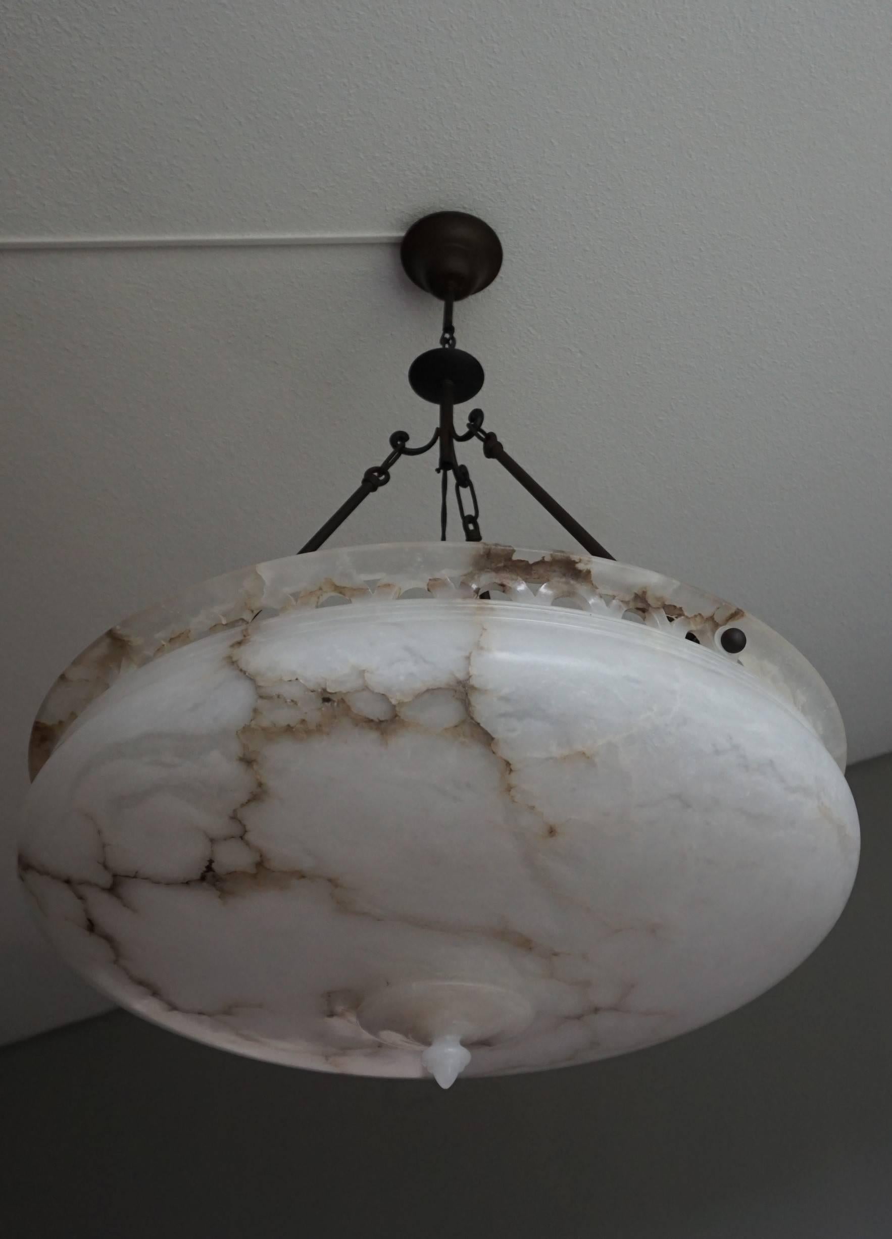 Extra Large & Wonderful Shape Alabaster Pendant with Stunning Luster Like Glaze 10
