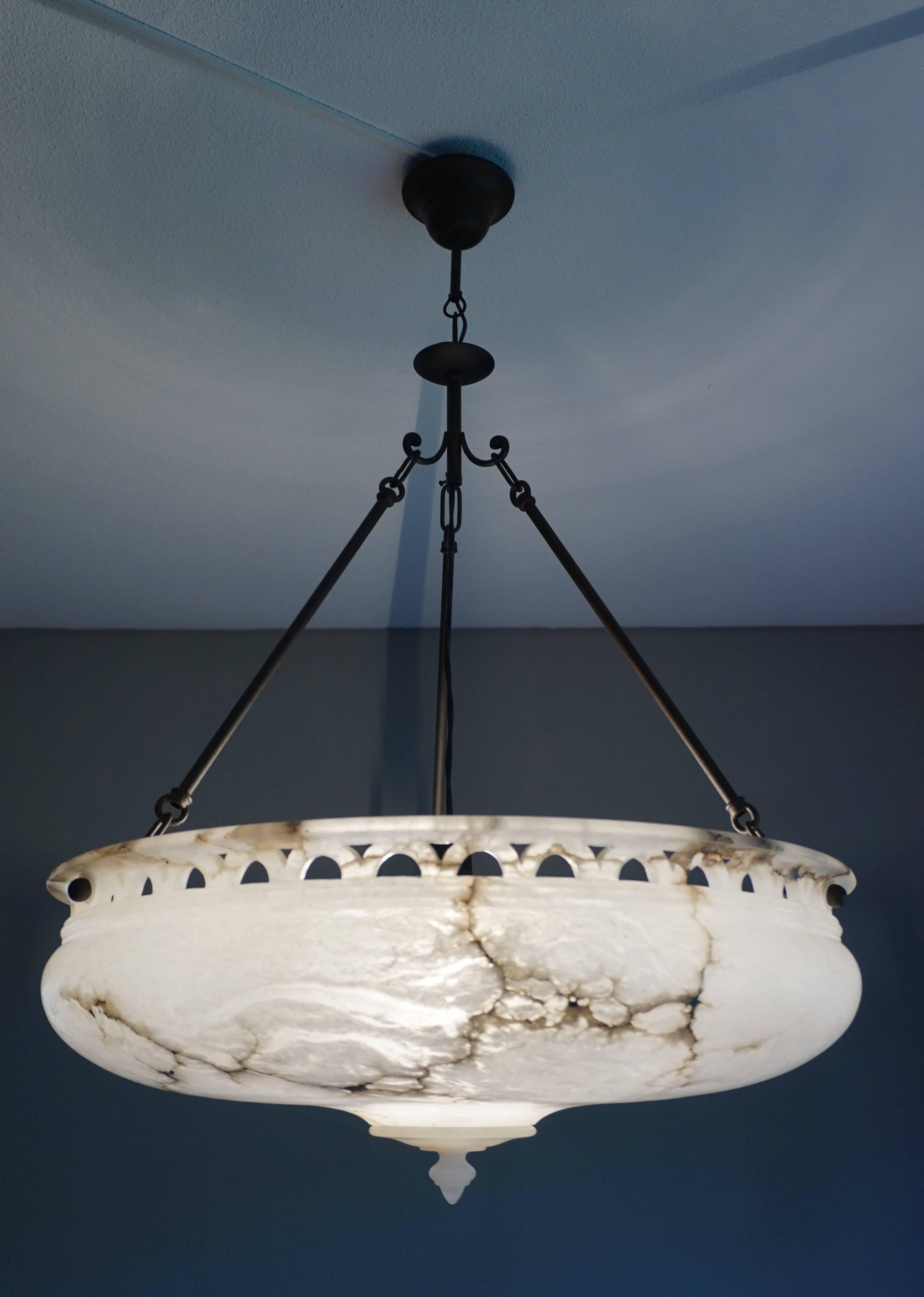 Extra Large & Wonderful Shape Alabaster Pendant with Stunning Luster Like Glaze 11