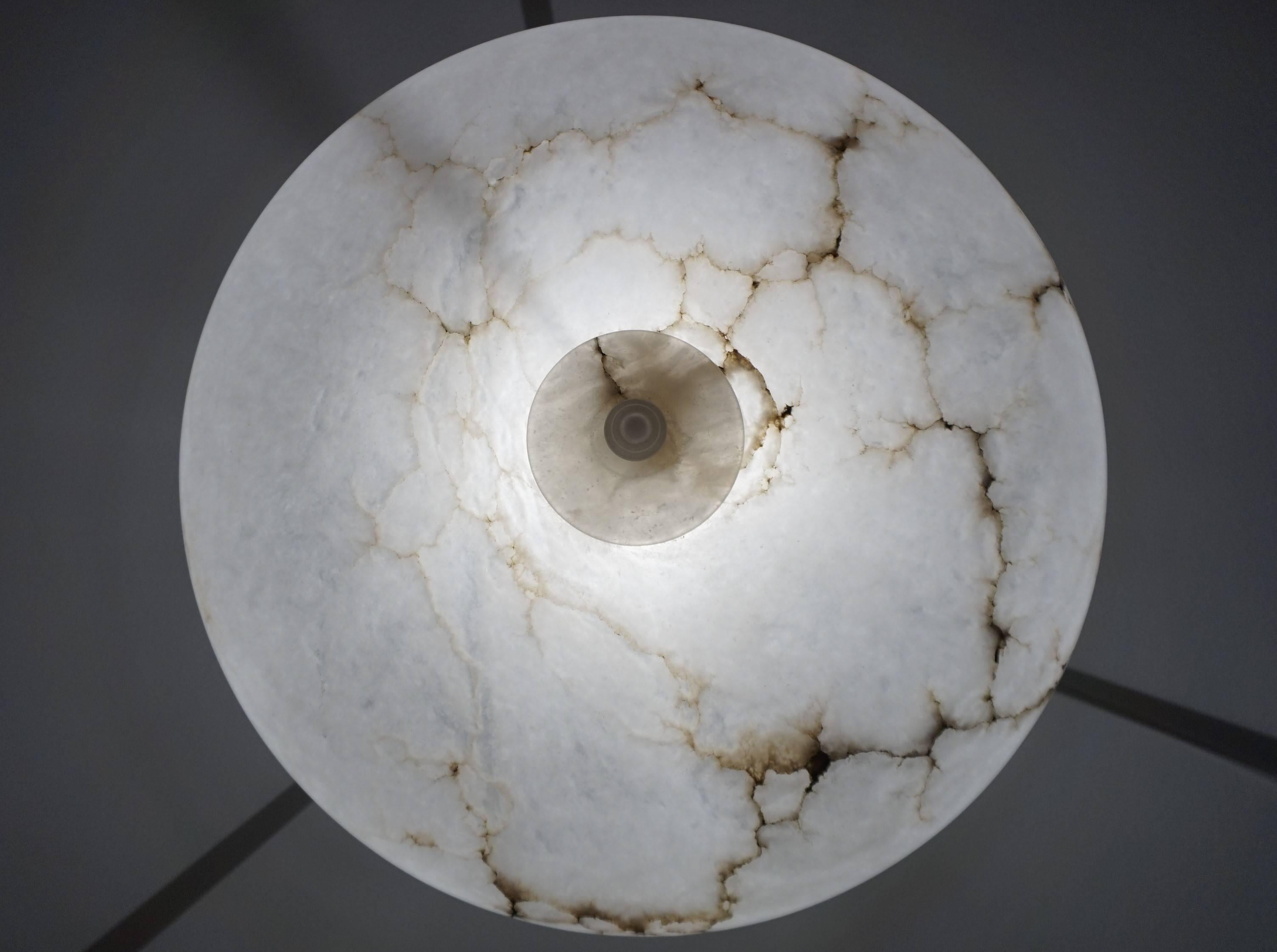 Italian Extra Large & Wonderful Shape Alabaster Pendant with Stunning Luster Like Glaze