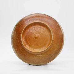 Large Wood and Salt Fired Fish Dinner Plate by American Potter Michael Simon