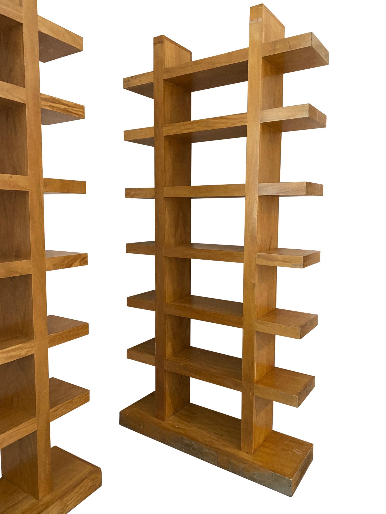 Pair of large contemporary book cases.