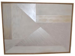 Arte Contemporáneo Grande Enmarcado En Madera Acrílico Texturizado Sobre Lienzo Colores Tonos Tierra