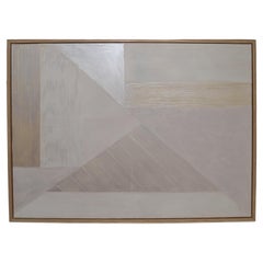 Large Wood Framed Contemporary Art Textured Acrylic On Canvas Earth Tone Colors