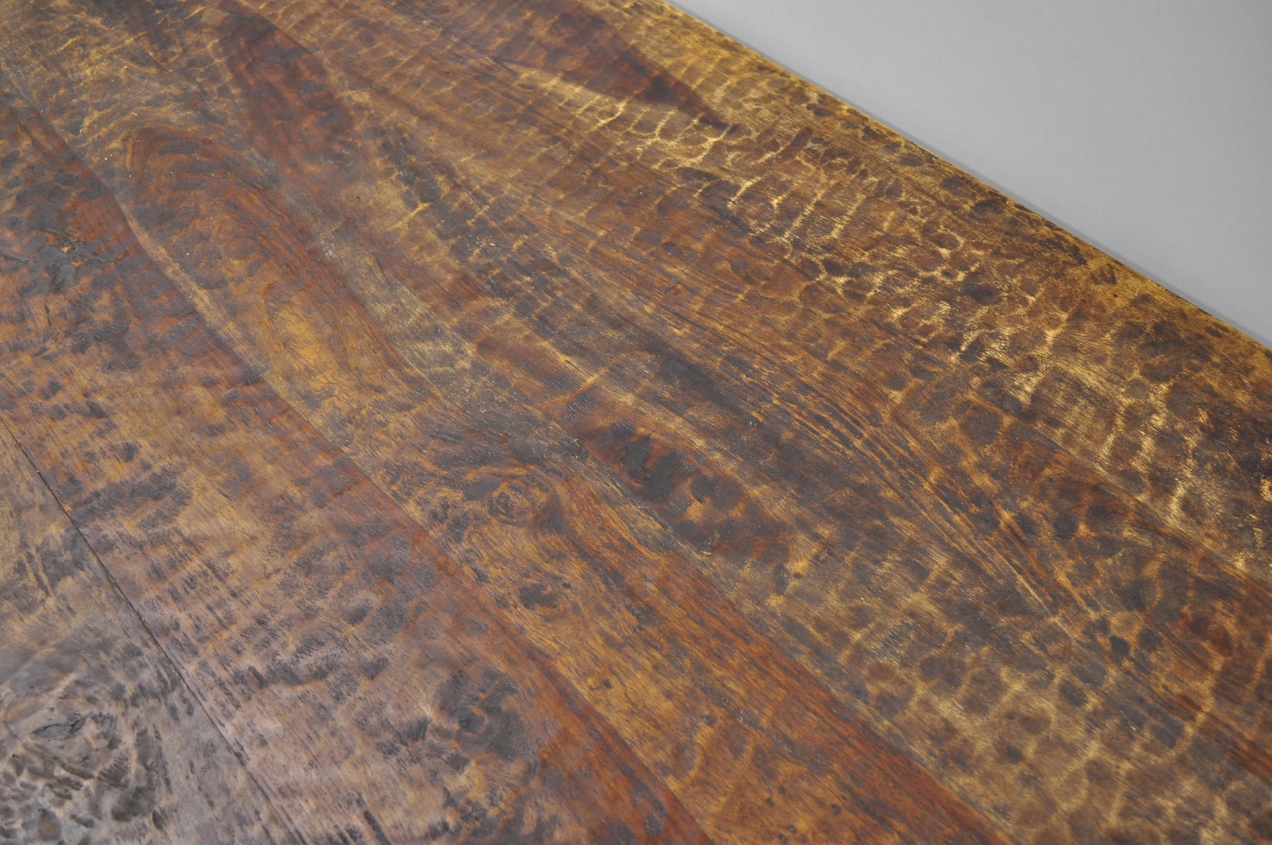 Large Wood French Style Dining Farm House Table with Turn Carved Legs 5