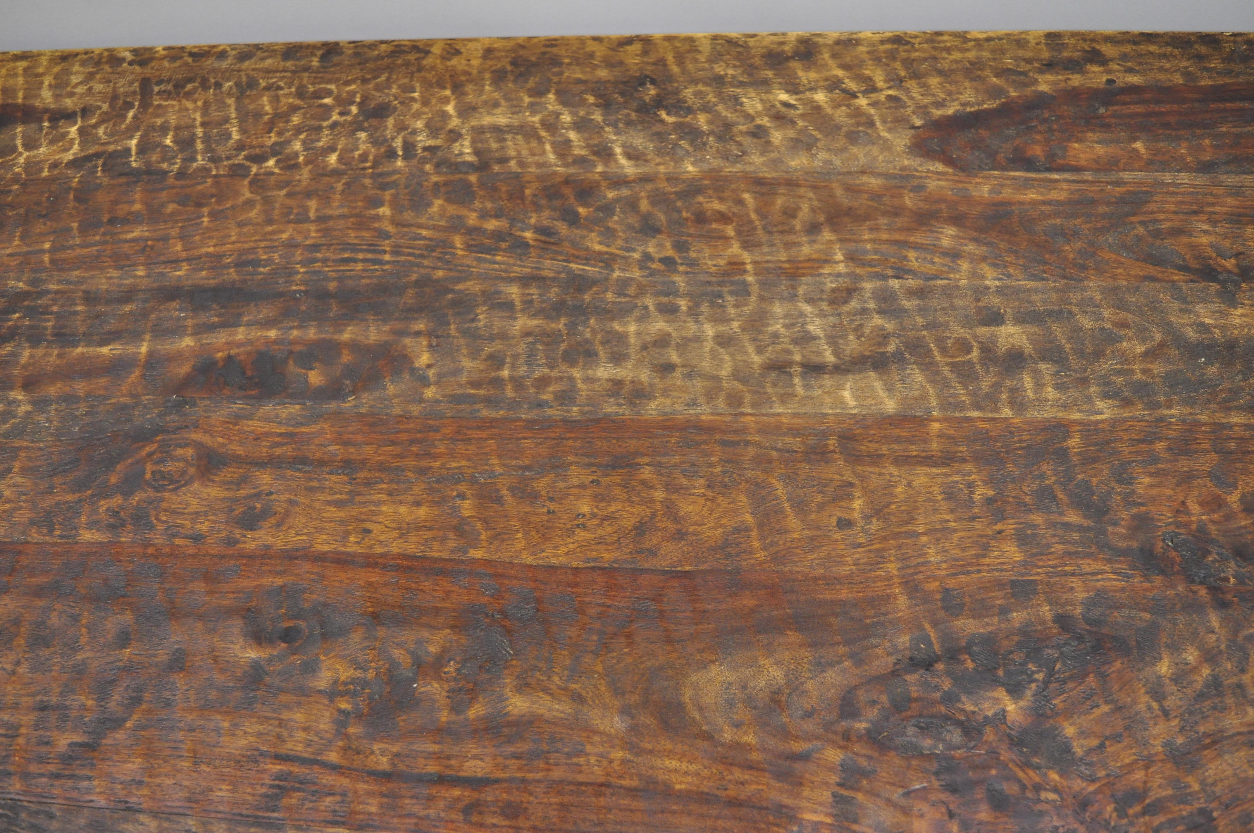 Large Wood French Style Dining Farm House Table with Turn Carved Legs 1