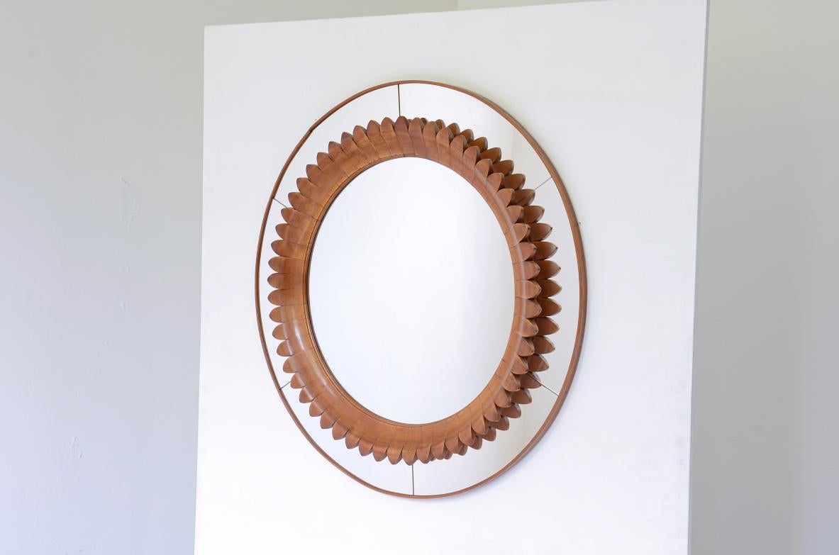 Gran espejo de madera 