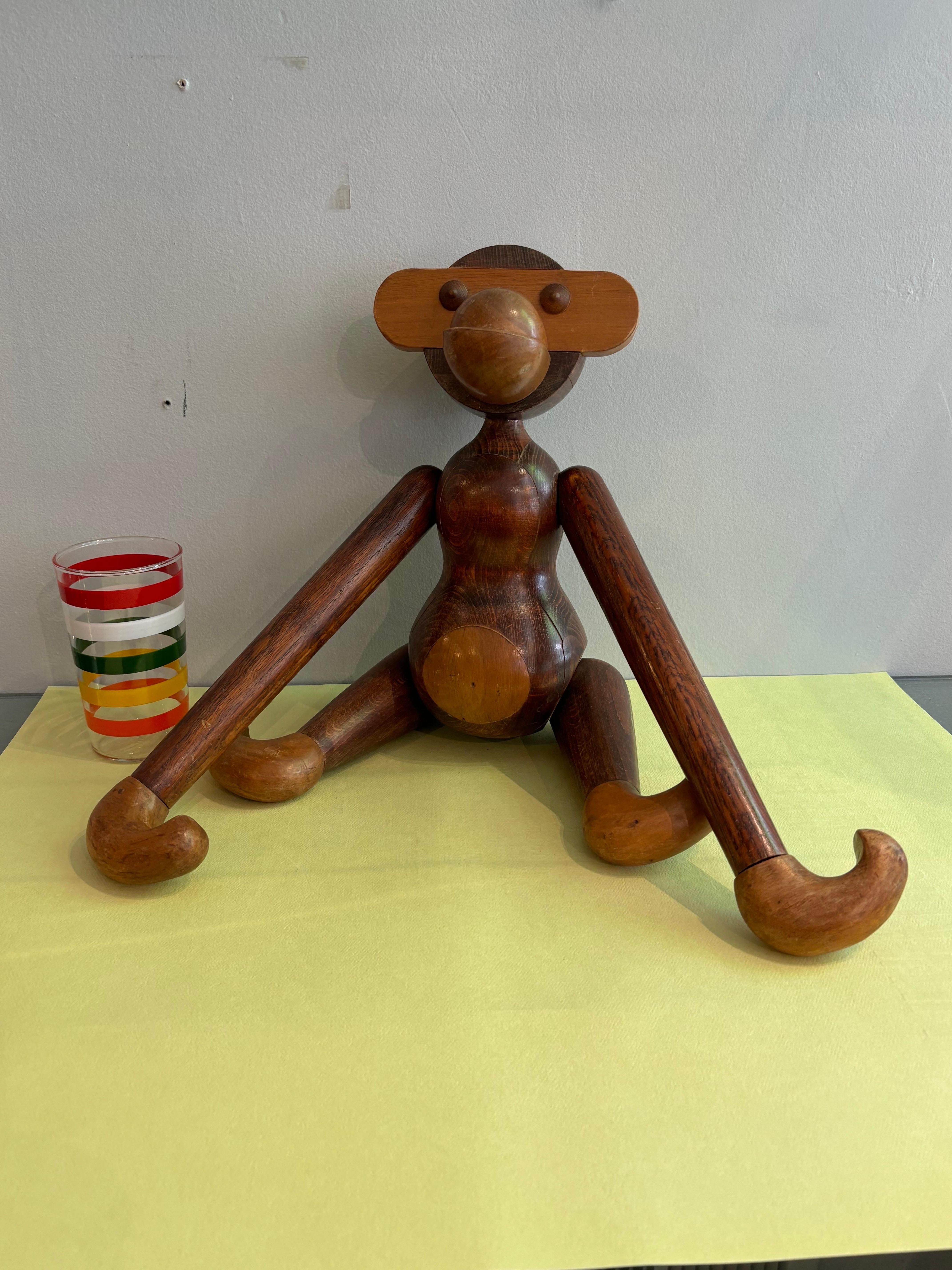 Large Wood Monkey in the style of Kay Bojesen.  Looks like someone made their own version of this very iconic Monkey!  Nice large size done in the look and feel of the Original Classic!