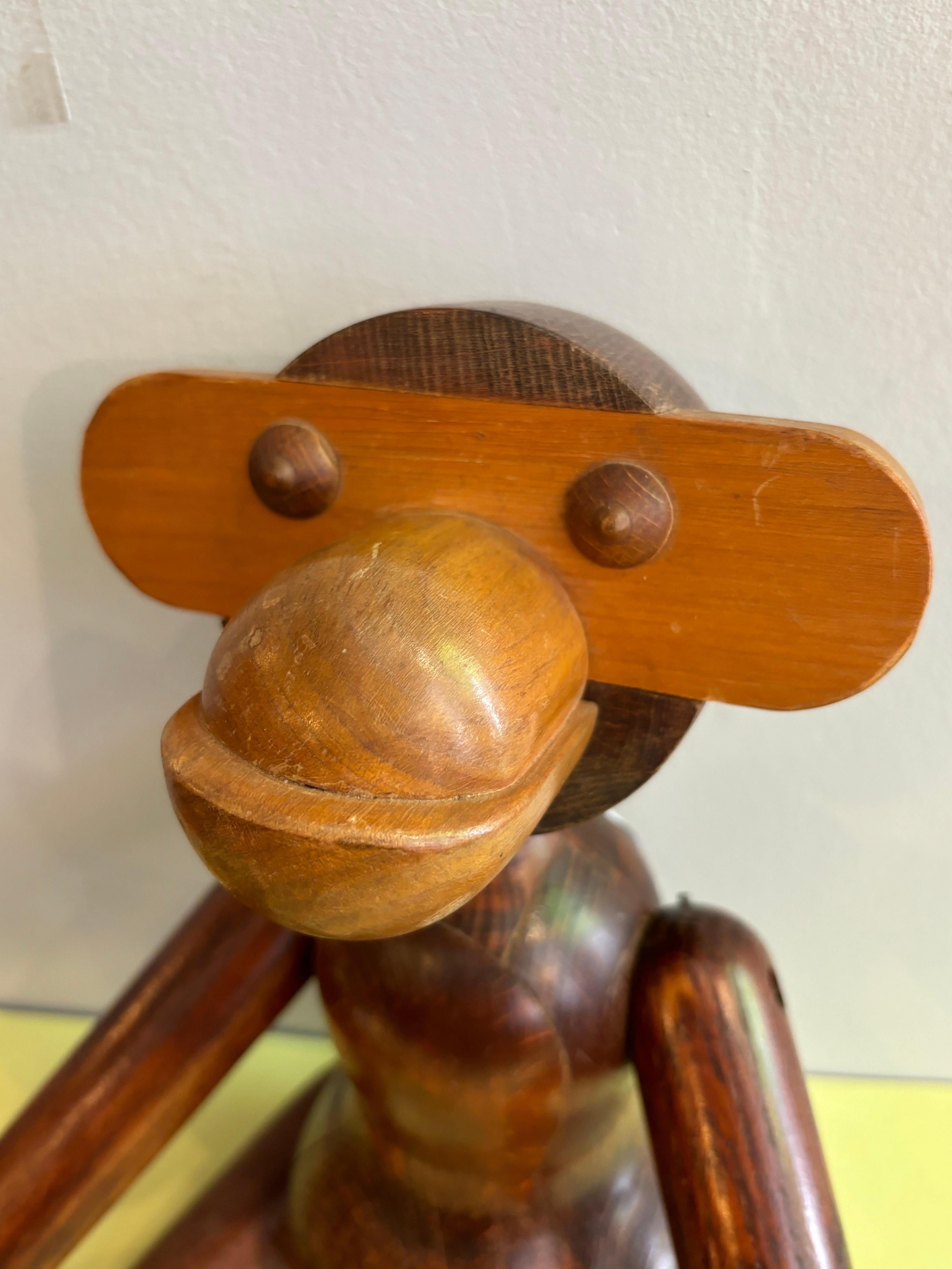 Scandinavian Modern Large Wood Monkey in the style of Kay Bojesen For Sale