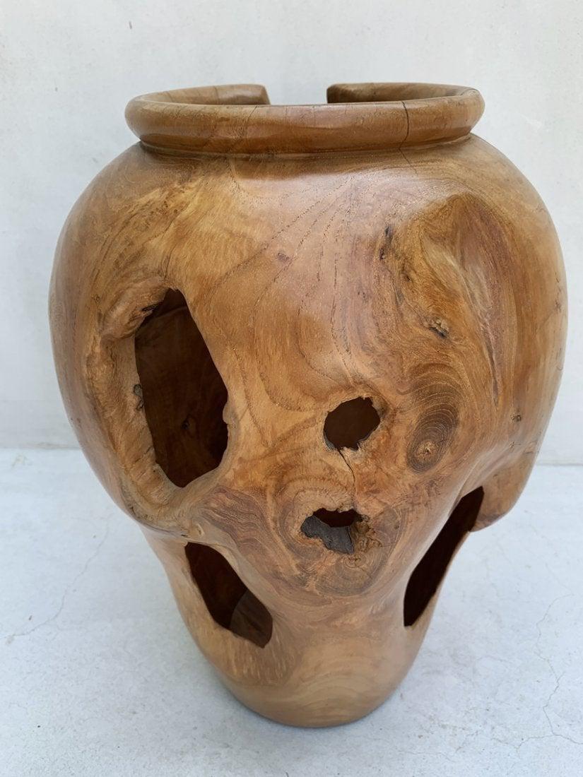 Modern Large Wood Vase/Sculpture
