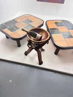 Large Wood Vide Poche on a Tripod Base in Wood sculpted  Circa  France