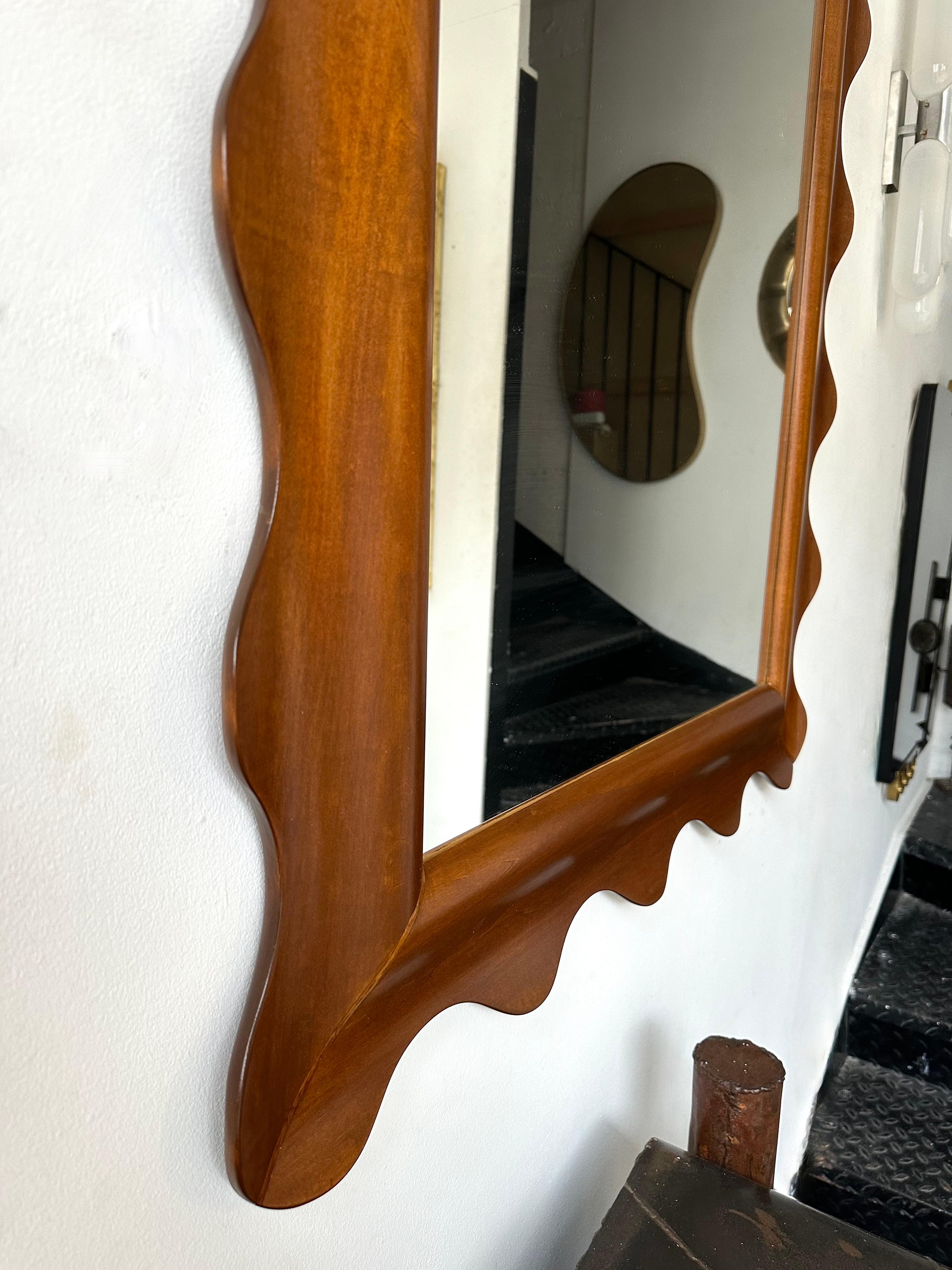 Gran Espejo Ondulado de Madera. Italia en venta 4