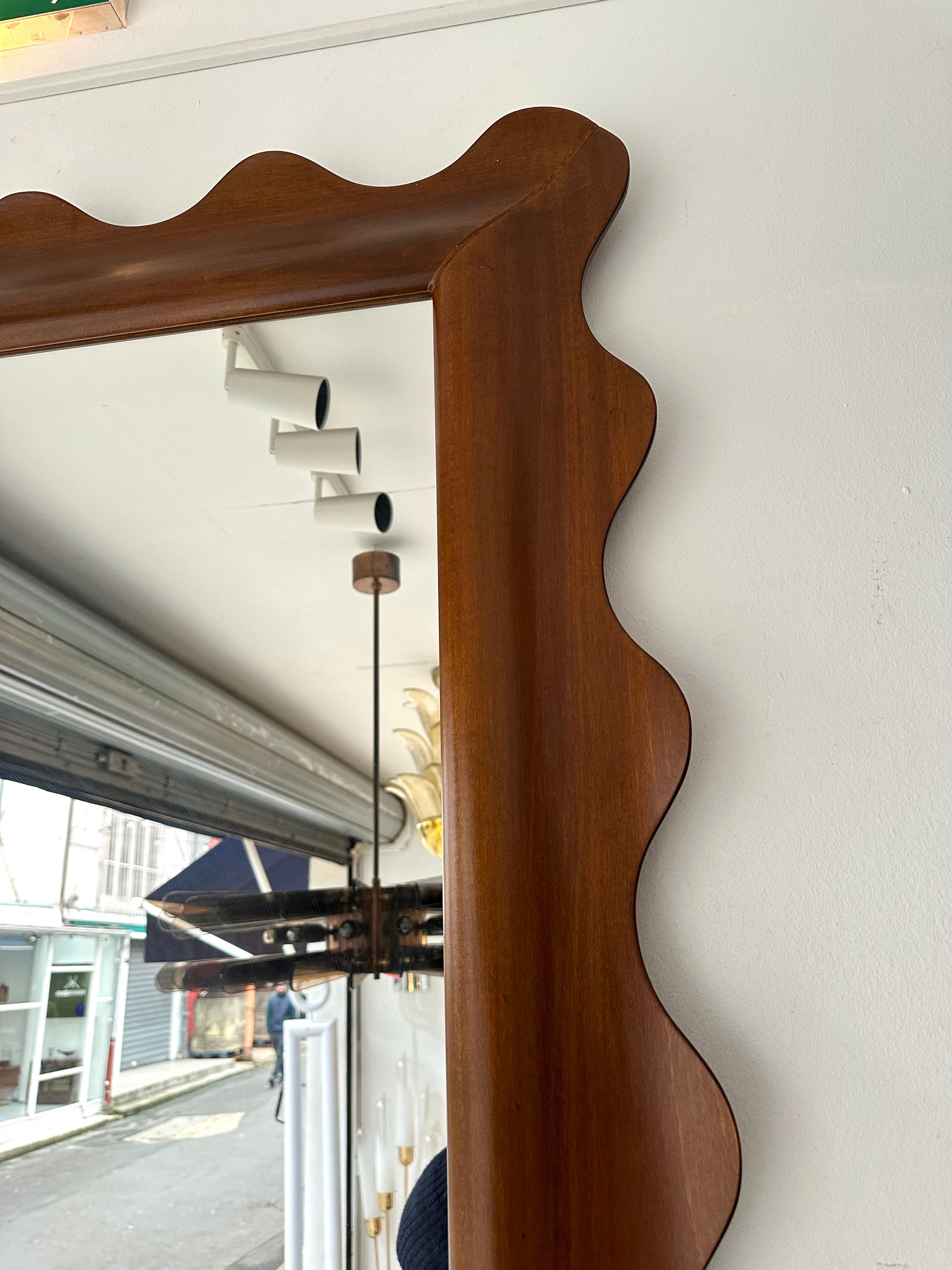 Gran Espejo Ondulado de Madera. Italia en venta 3