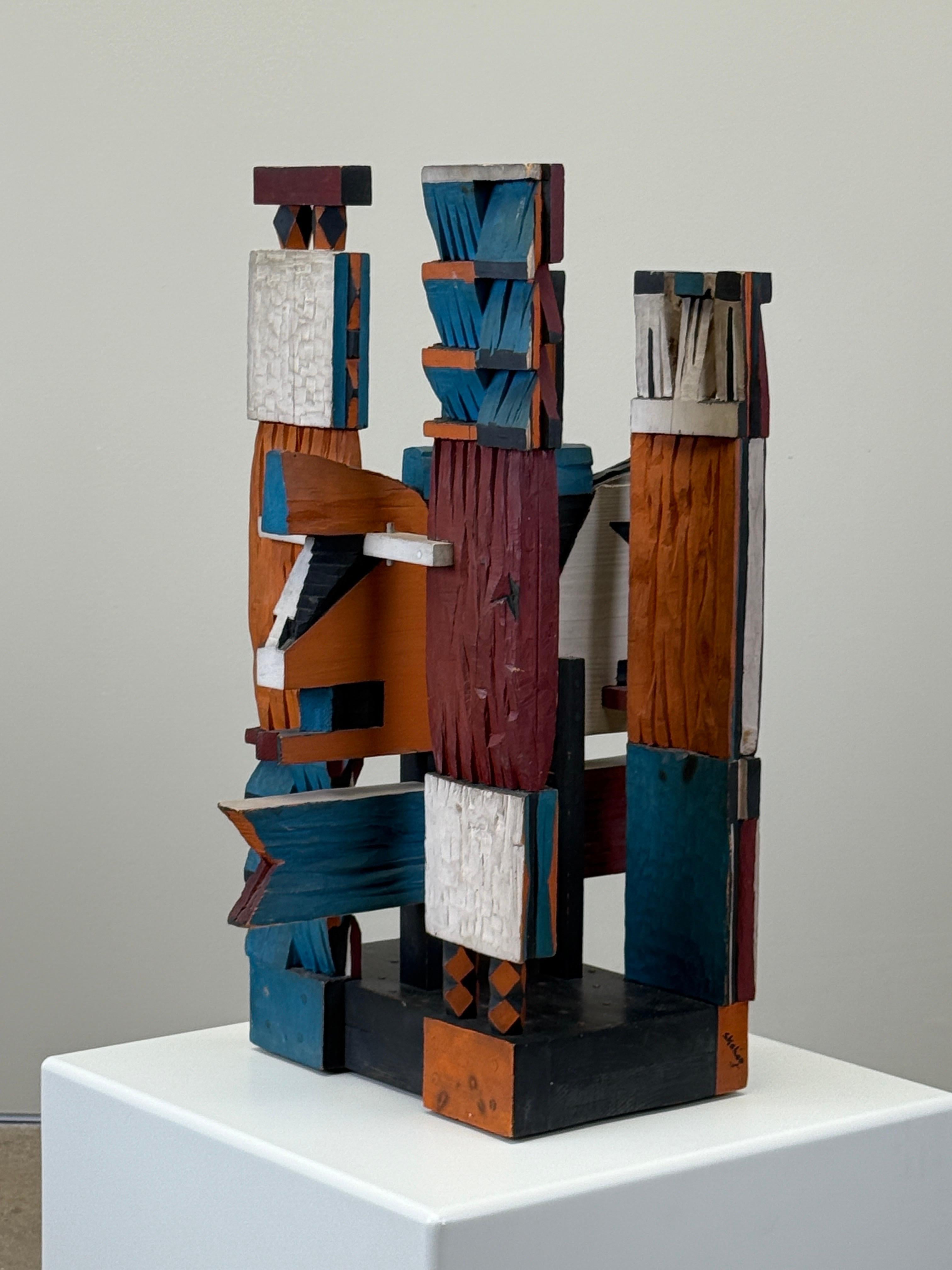 Grande scultura astratta in legno di Audrey Skaling, anni '80 in vendita 5