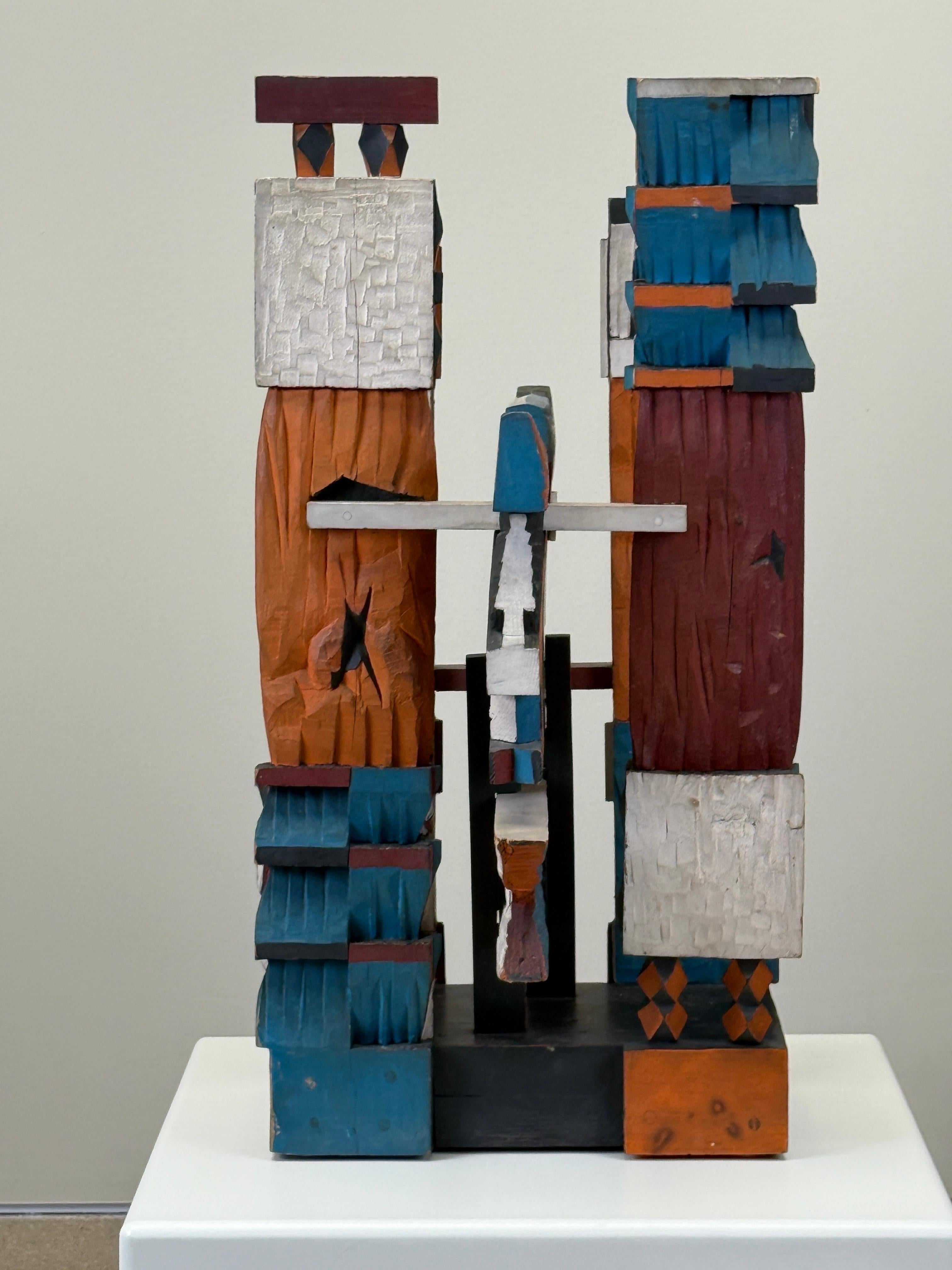Grande scultura astratta in legno di Audrey Skaling, anni '80 in vendita 7