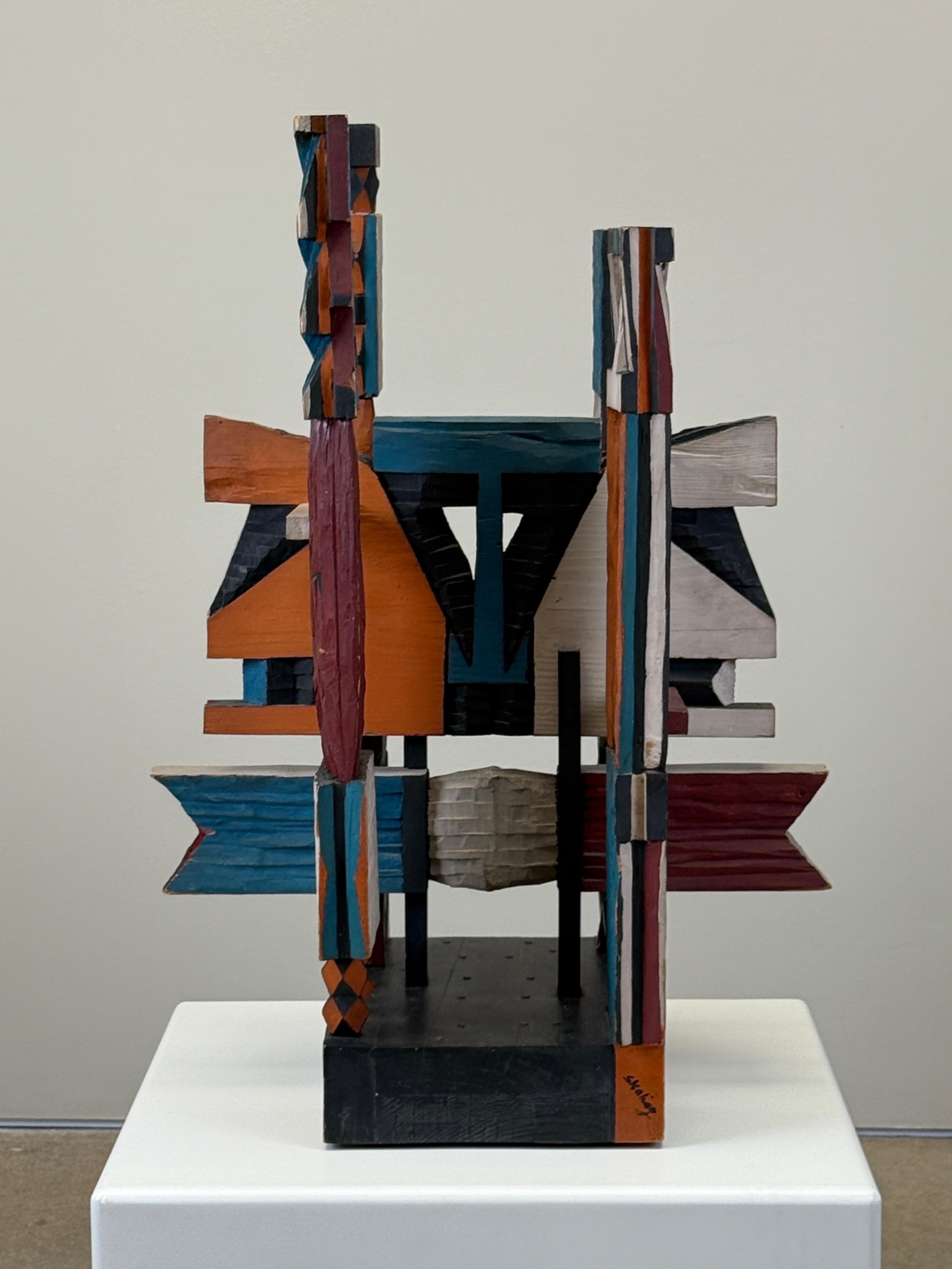 Grande scultura astratta in legno di Audrey Skaling, anni '80 in vendita 10