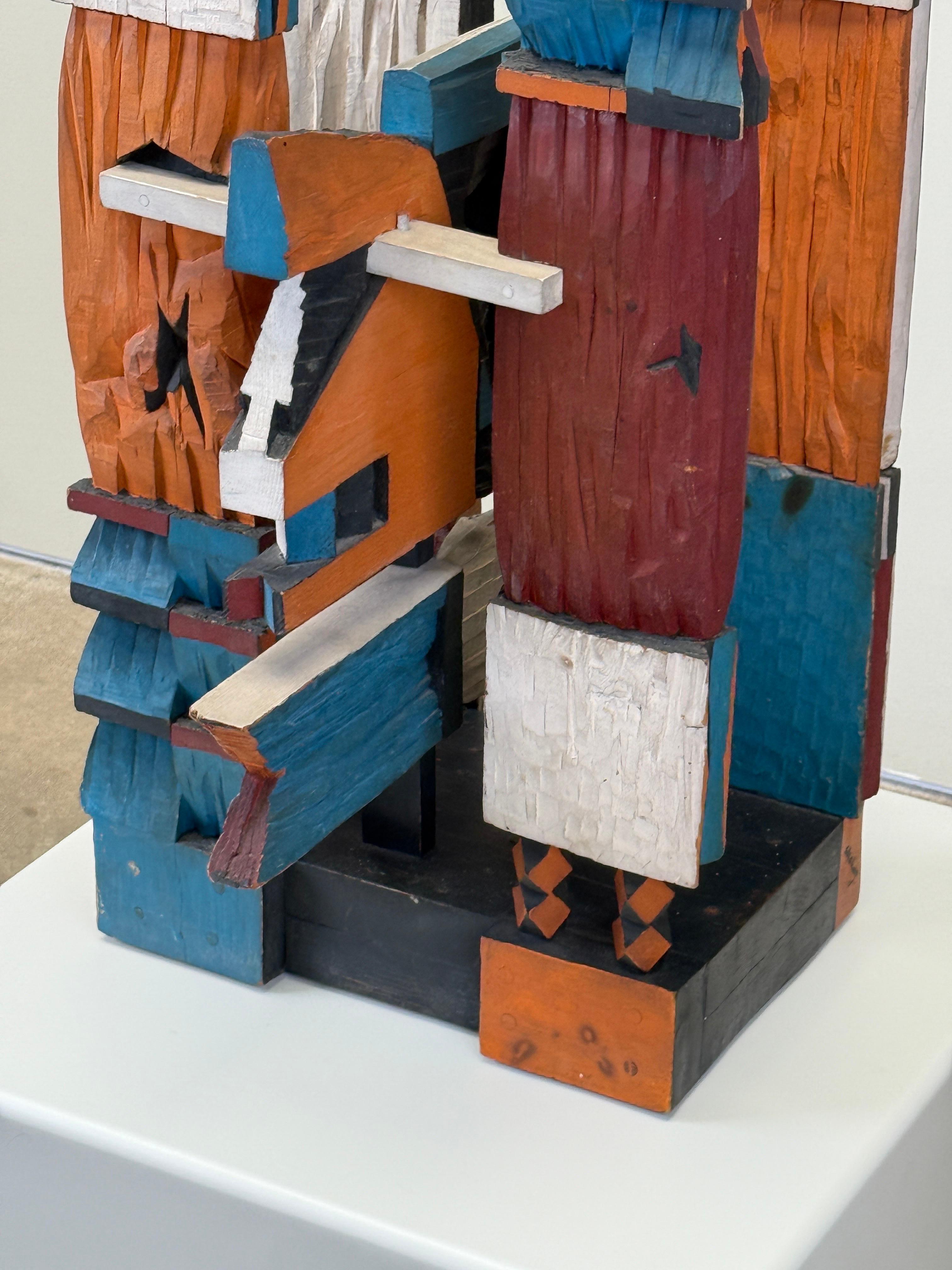 Grande scultura astratta in legno di Audrey Skaling, anni '80 in vendita 12