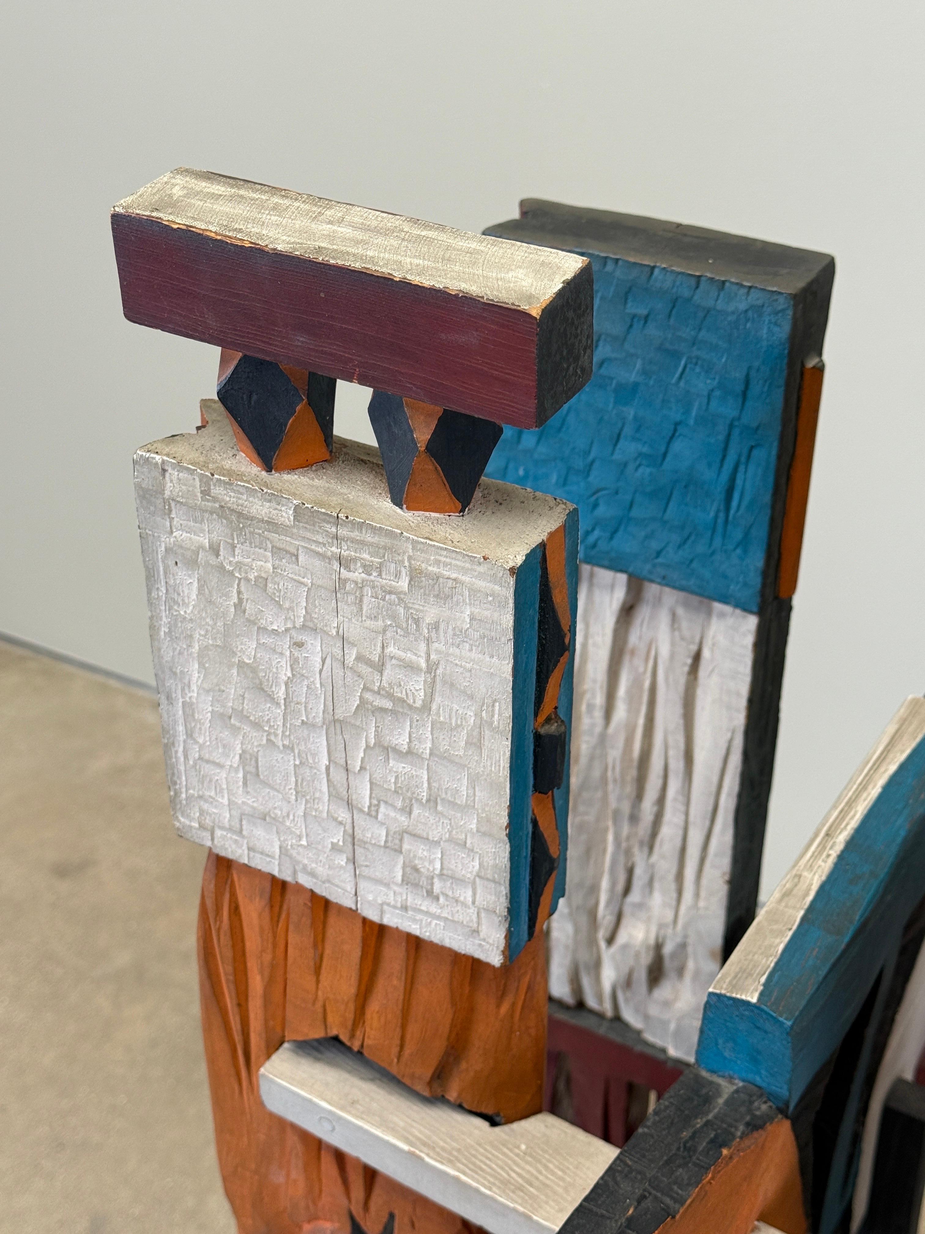 Grande scultura astratta in legno di Audrey Skaling, anni '80 in vendita 13