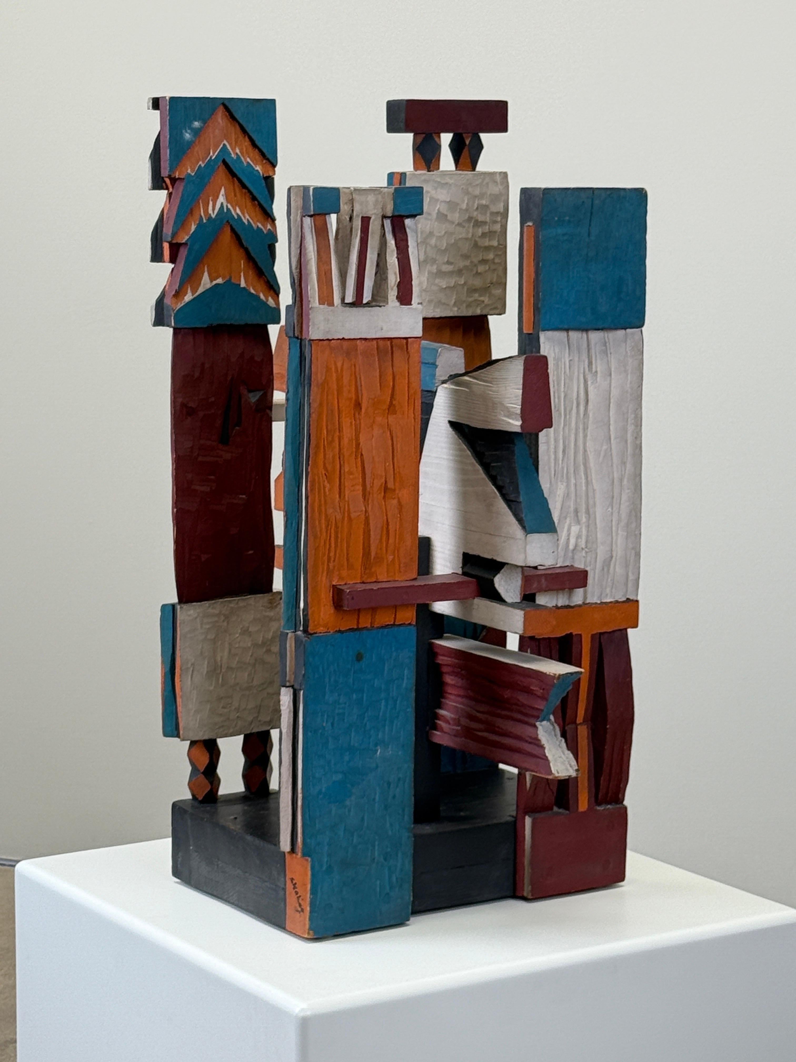 Grande scultura astratta in legno di Audrey Skaling, anni '80 In condizioni buone in vendita a Dallas, TX