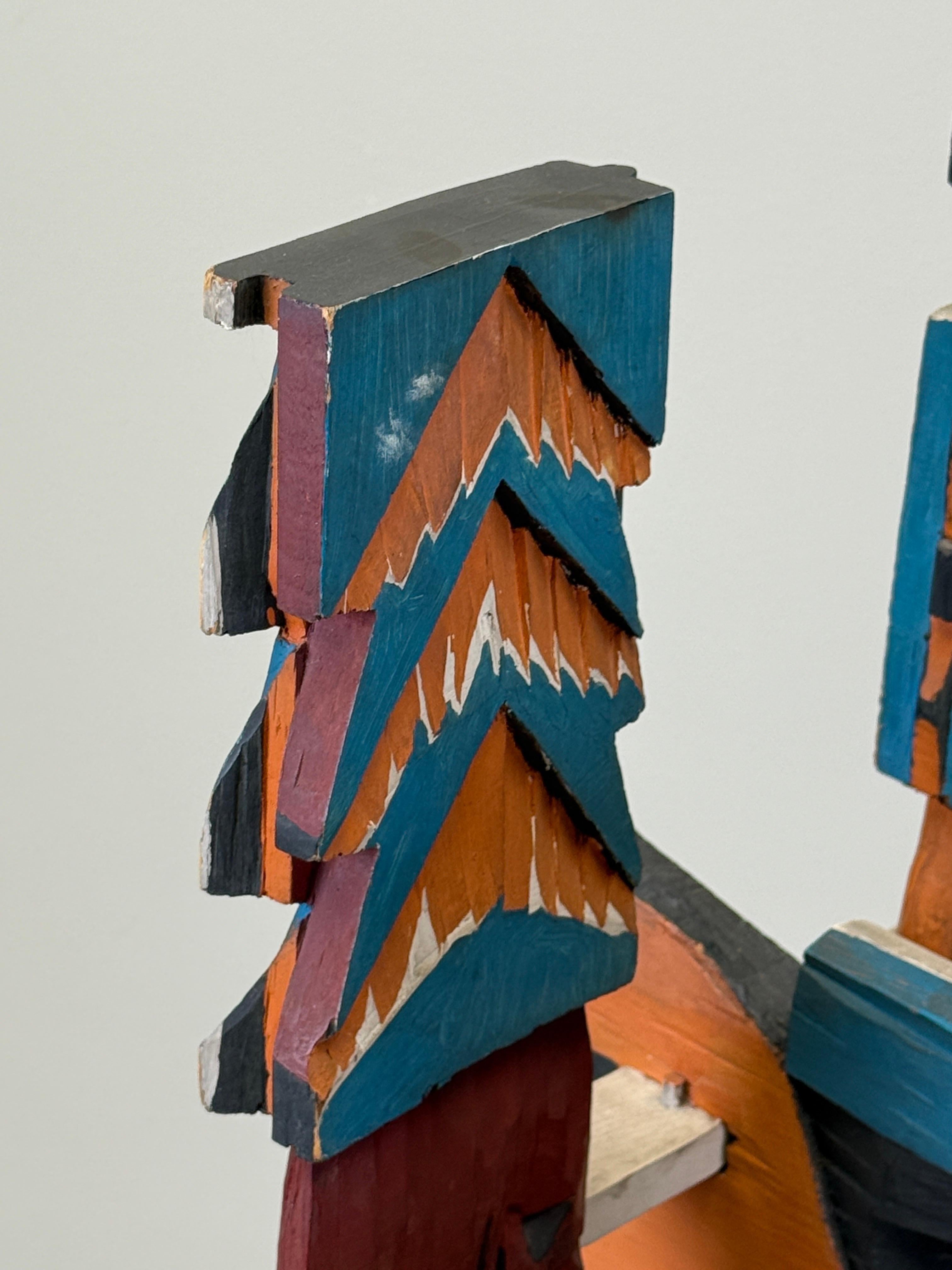 Grande scultura astratta in legno di Audrey Skaling, anni '80 in vendita 1