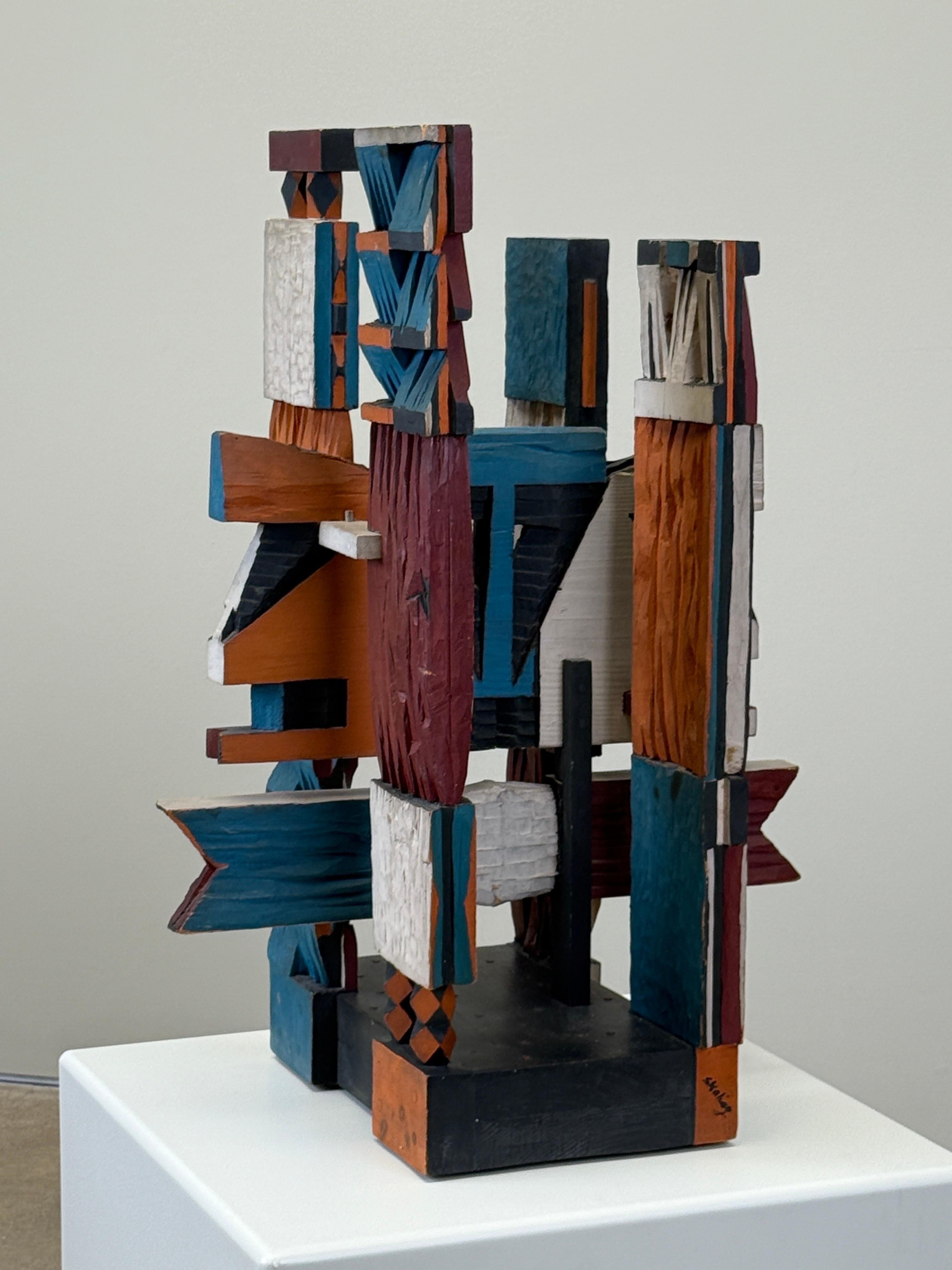 Grande scultura astratta in legno di Audrey Skaling, anni '80 in vendita 4