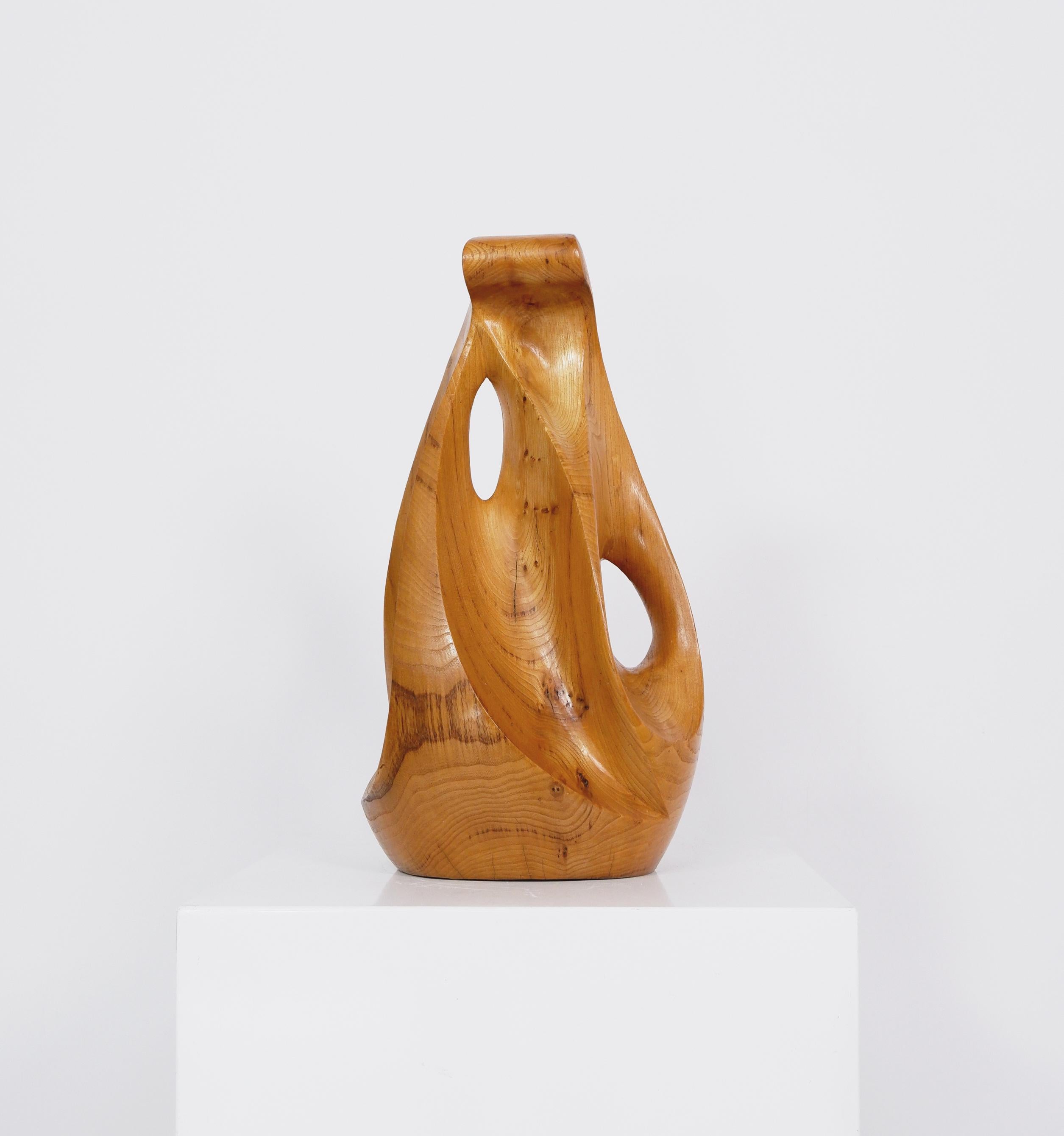Mid-Century Modern Large Wooden Abstract Sculpture, C.1970 For Sale
