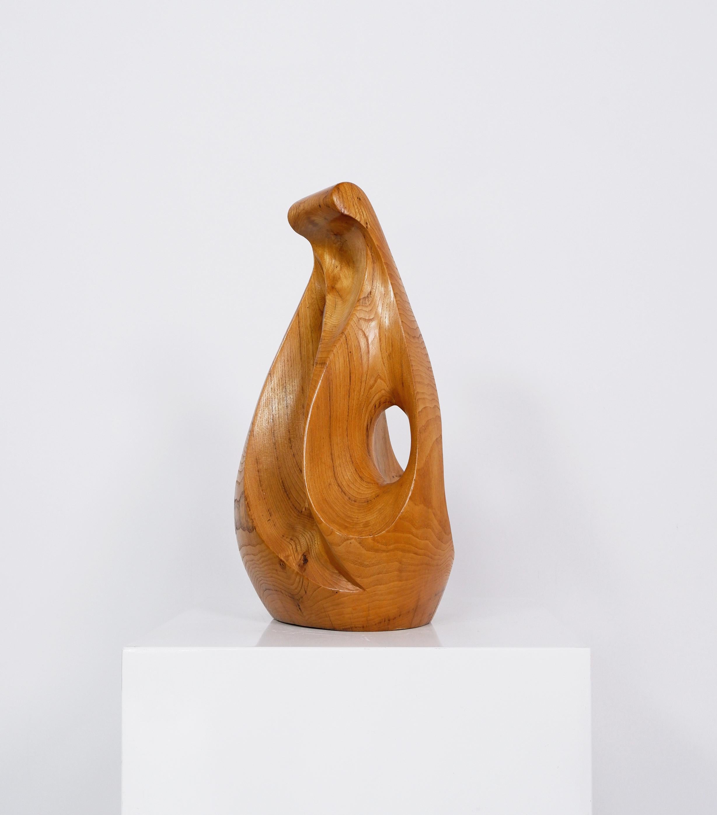 Unknown Large Wooden Abstract Sculpture, C.1970 For Sale