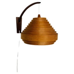 Retro Large Wooden Arc Wall Lamp