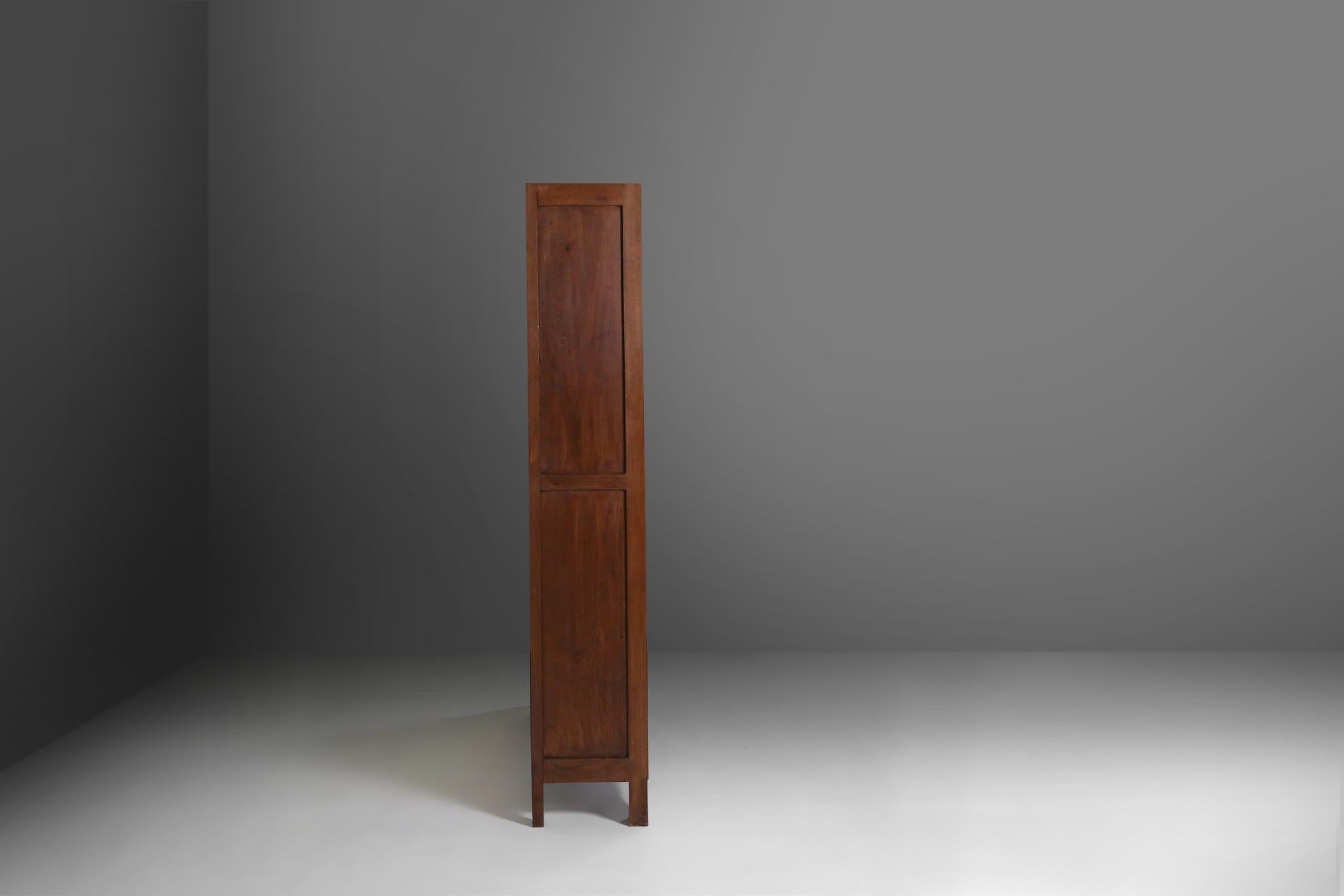 Mid-20th Century Large wooden Art Deco Bookcase/ Cabinet, France 1940s