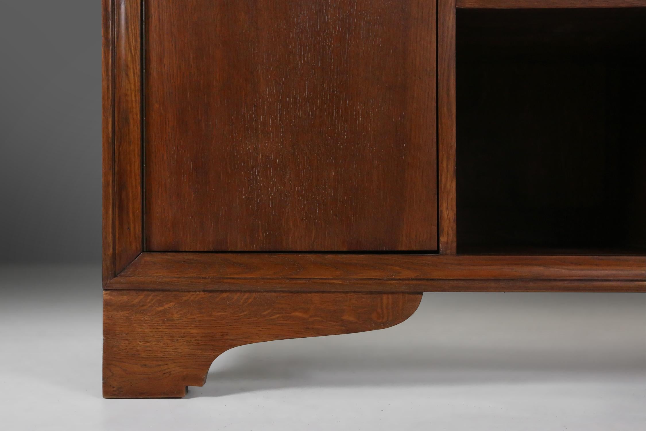 Large wooden Art Deco Bookcase/ Cabinet, France 1940s 2