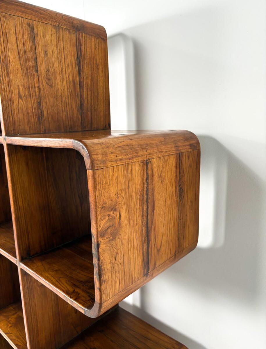20th Century Large Wooden Bookcase, Italy, 1970s For Sale