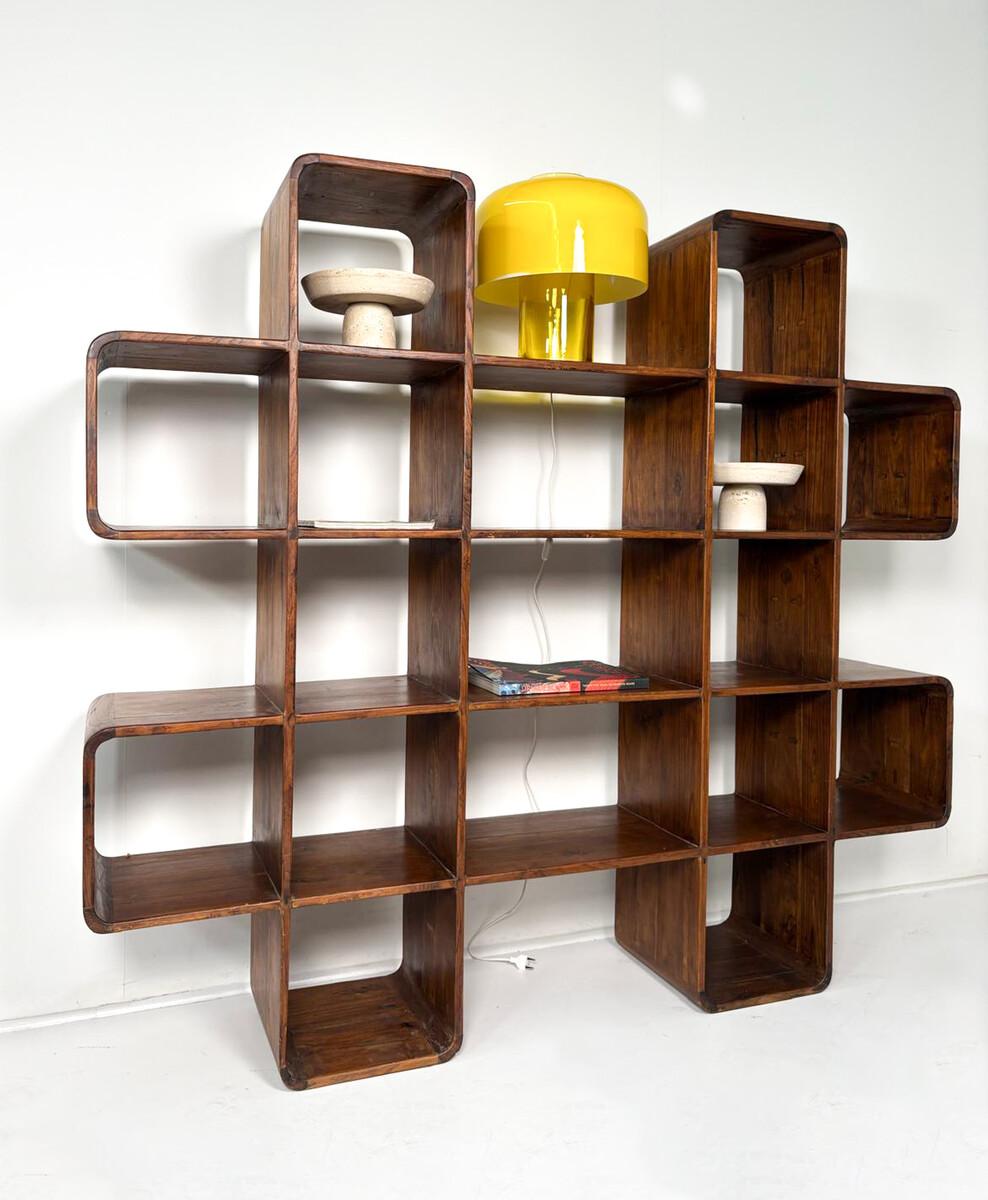 Large Wooden Bookcase, Italy, 1970s For Sale 3
