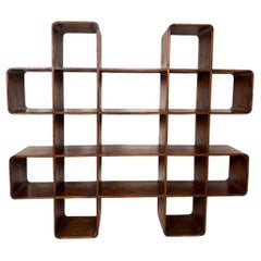 Large Wooden Bookcase, Italy, 1970s