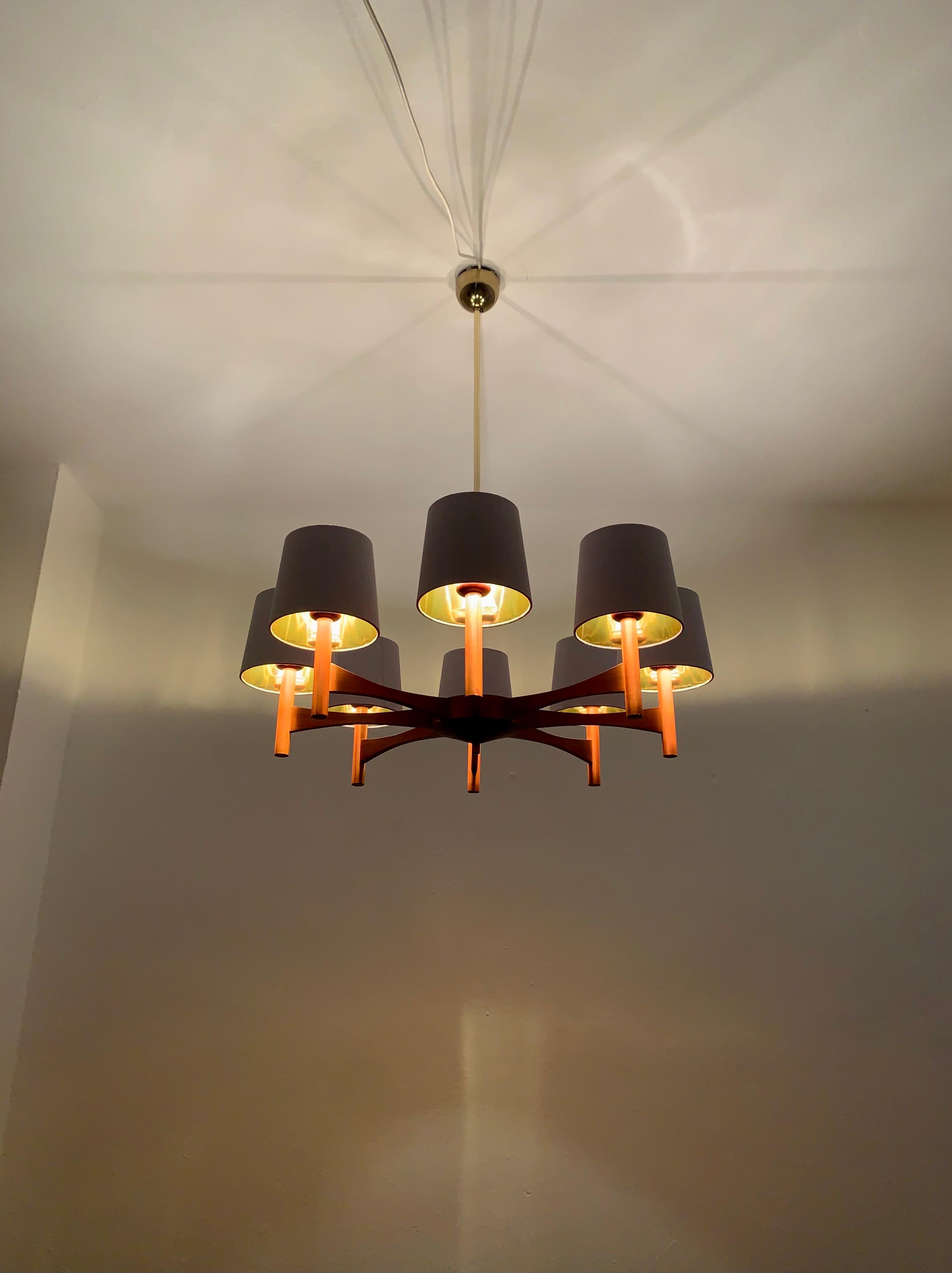 Large Wooden Chandelier from Temde For Sale 4