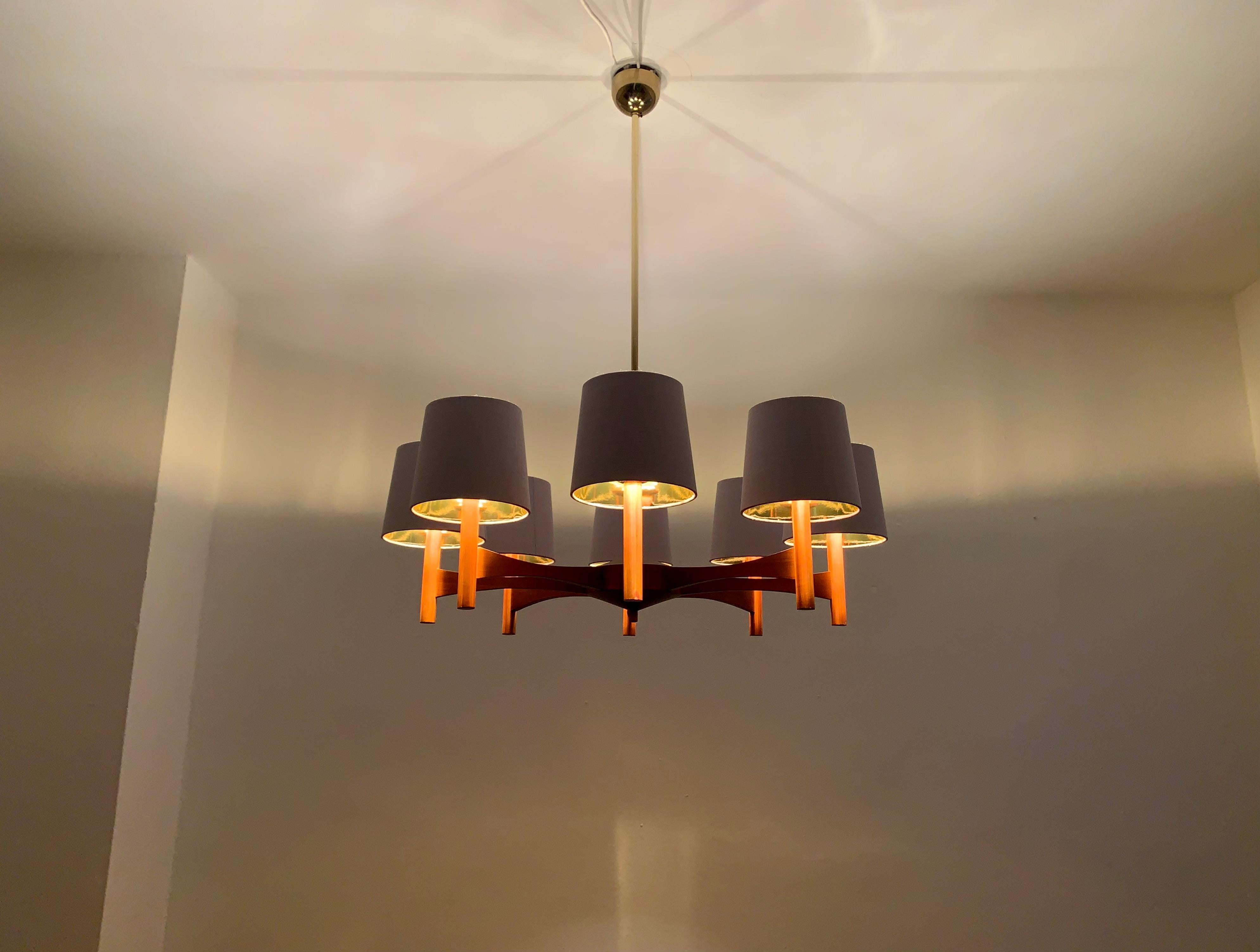 Large Wooden Chandelier from Temde For Sale 5