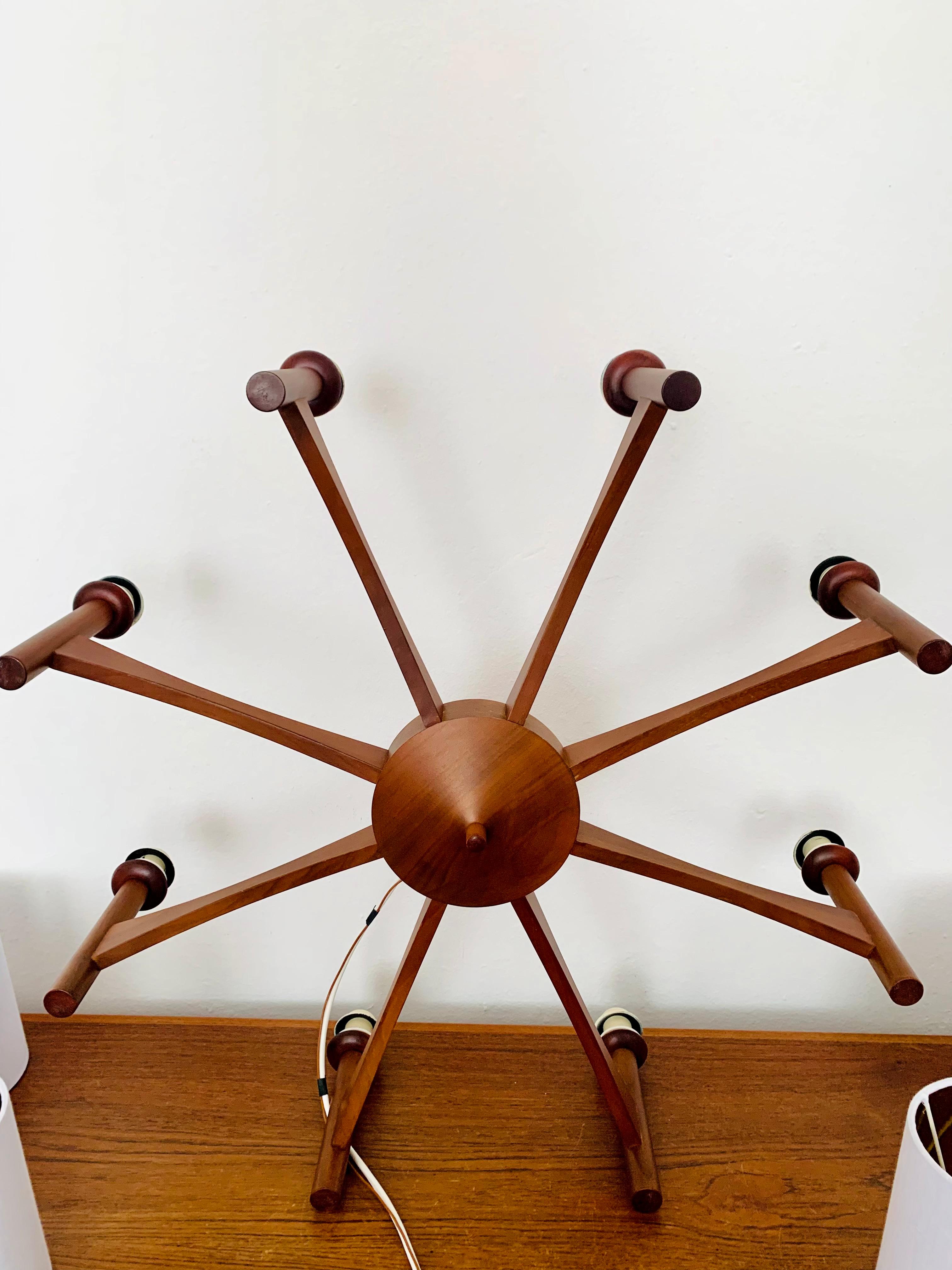 Large Wooden Chandelier from Temde For Sale 8