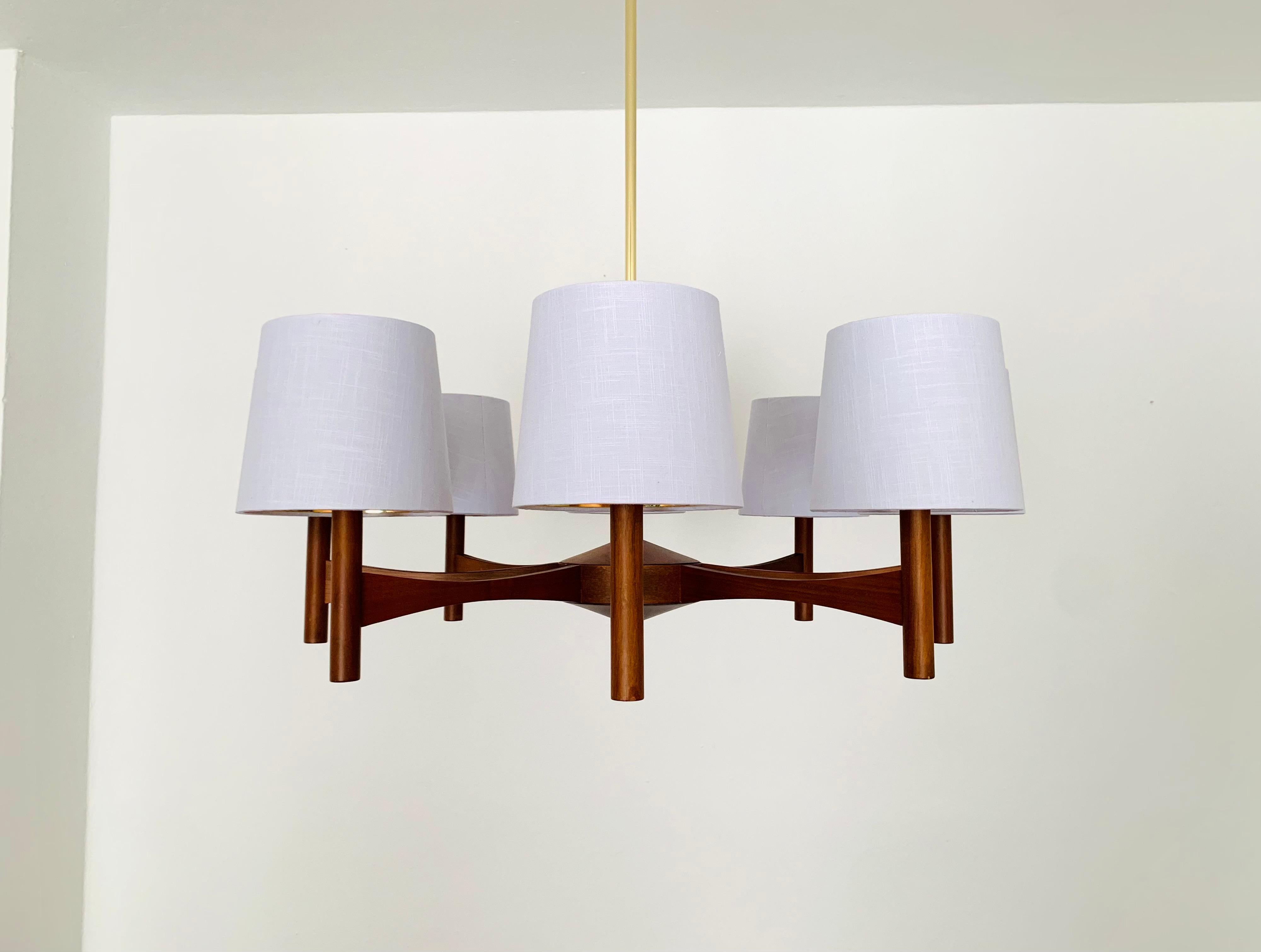 Cherry Large Wooden Chandelier from Temde For Sale