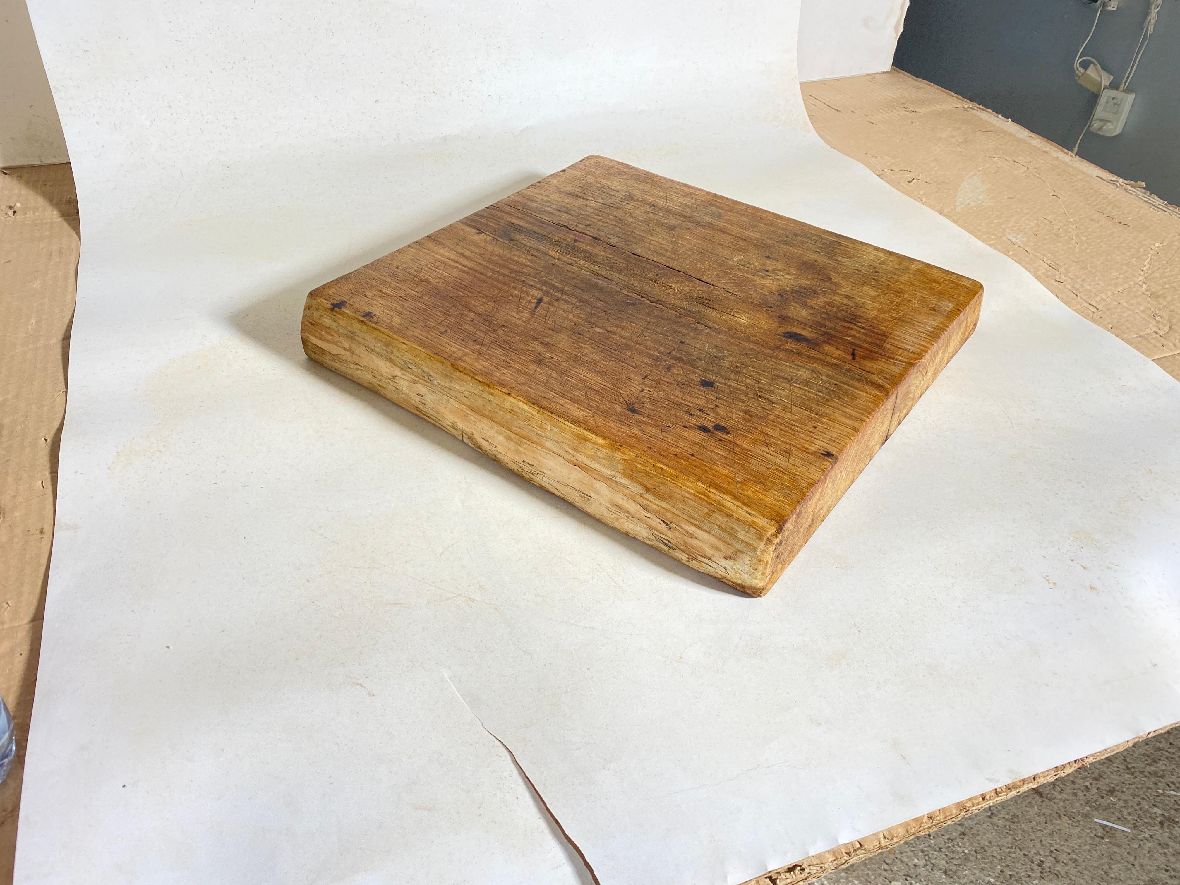 French Provincial Large Wooden Chopping or Cutting Board Old Patina, Brown Color France 20th  For Sale