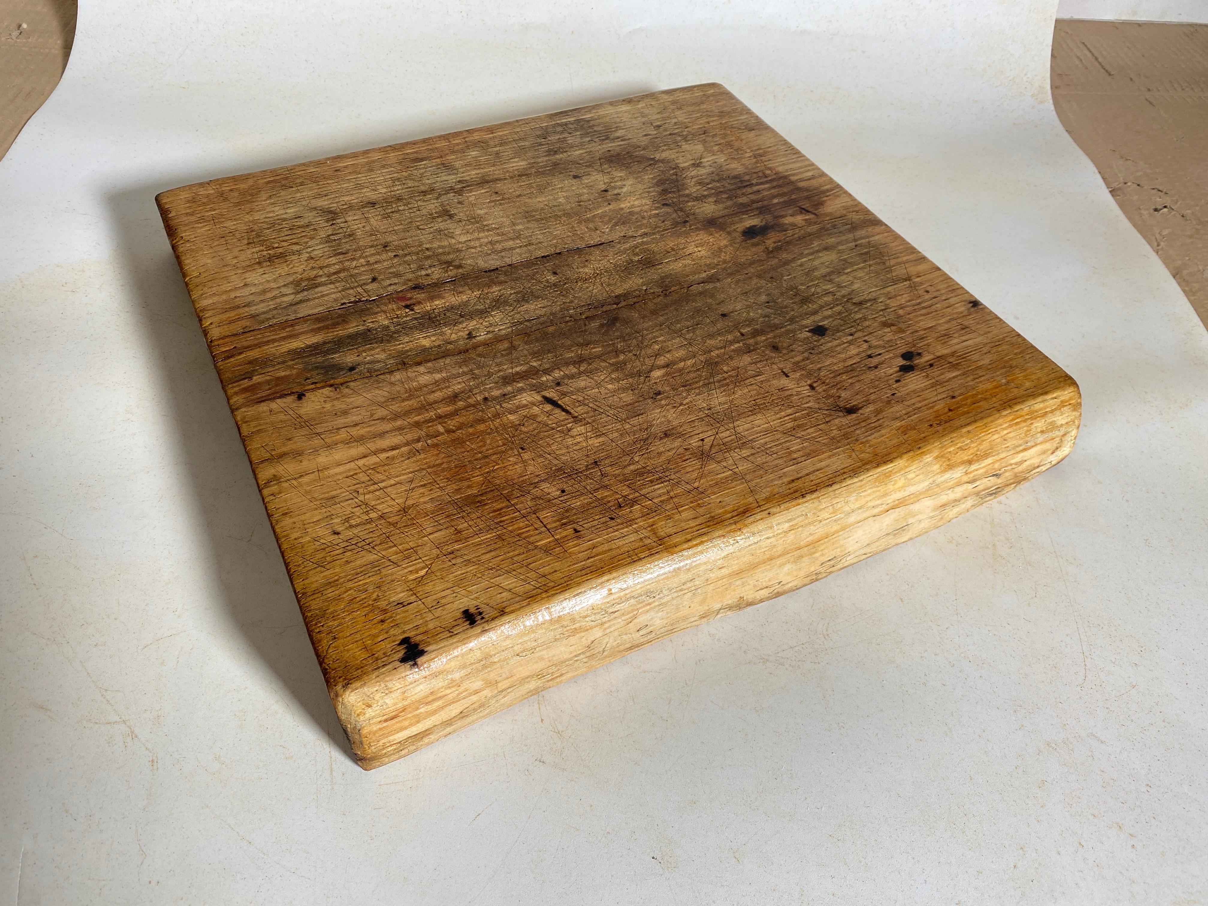French Large Wooden Chopping or Cutting Board Old Patina, Brown Color France 20th  For Sale